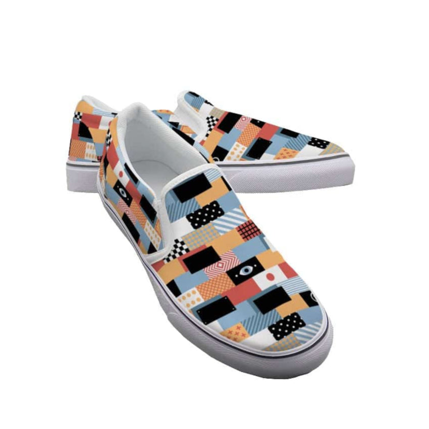 Yoycol White / US6(EUR36) Americana Patches - Women's Slip On Sneakers
