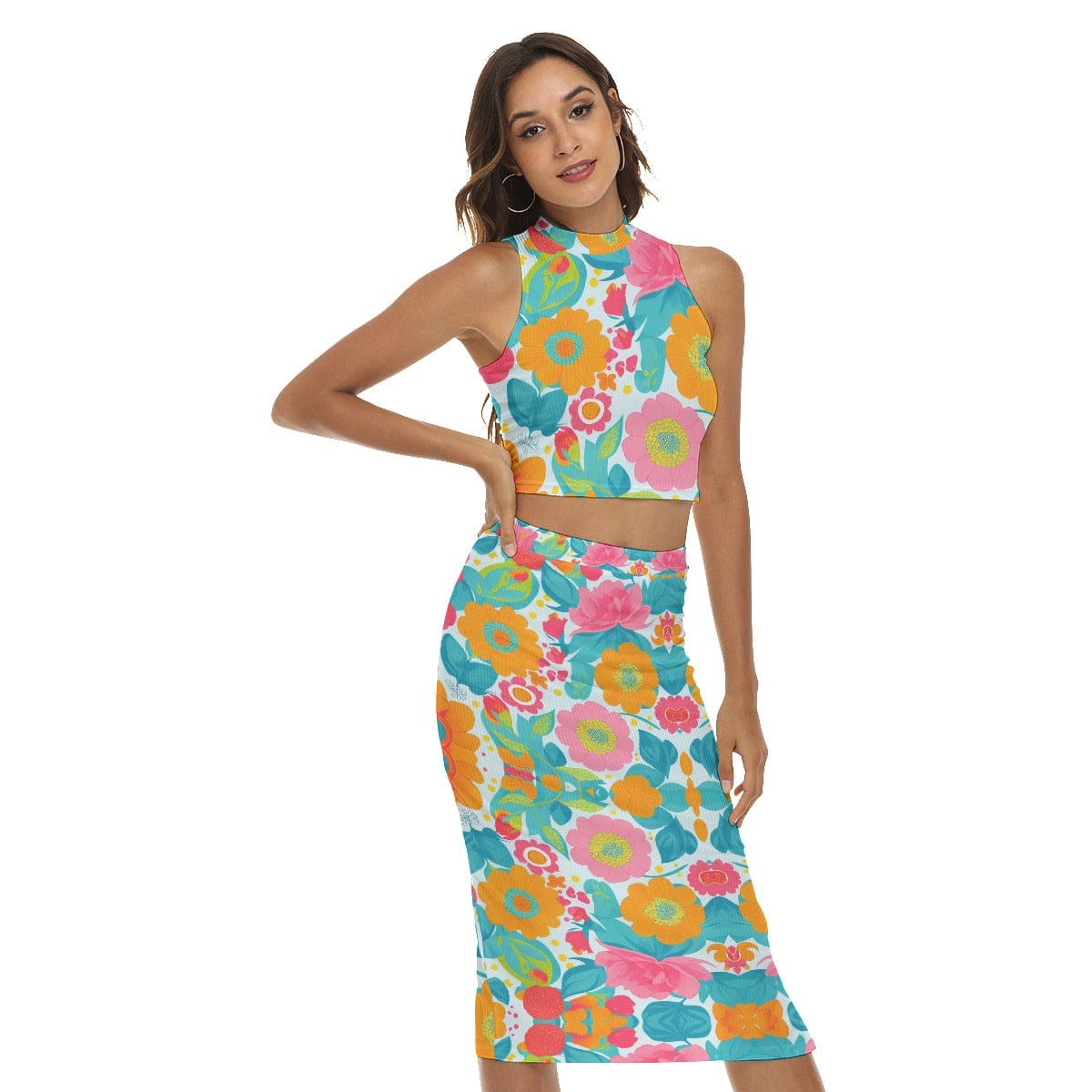 Yoycol Aruba Island - Women's Tank Top & Split High Skirt Set