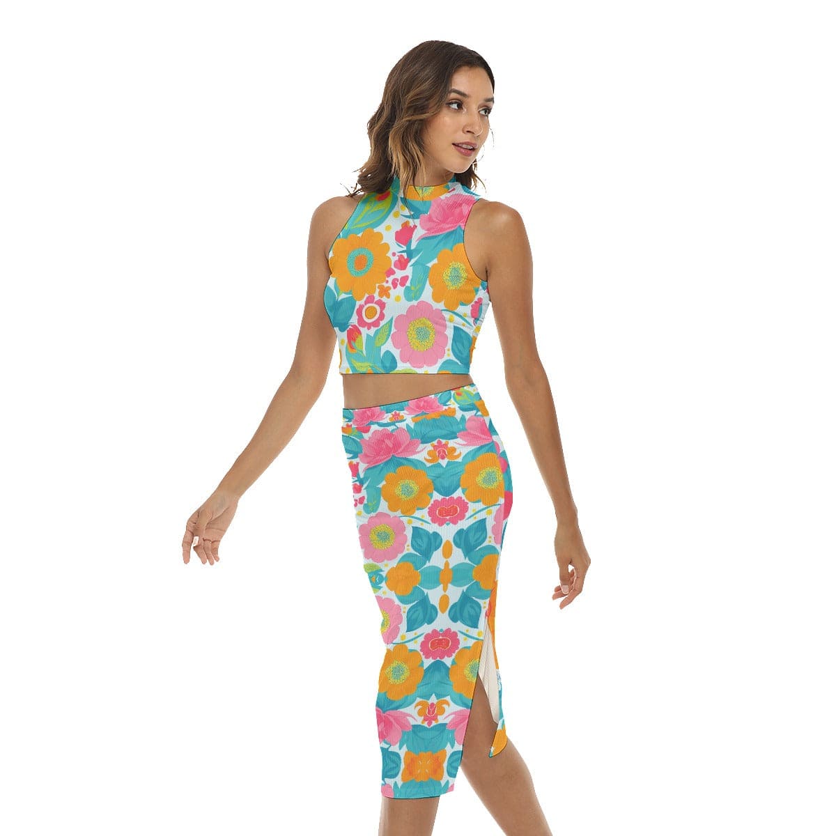 Yoycol Aruba Island - Women's Tank Top & Split High Skirt Set