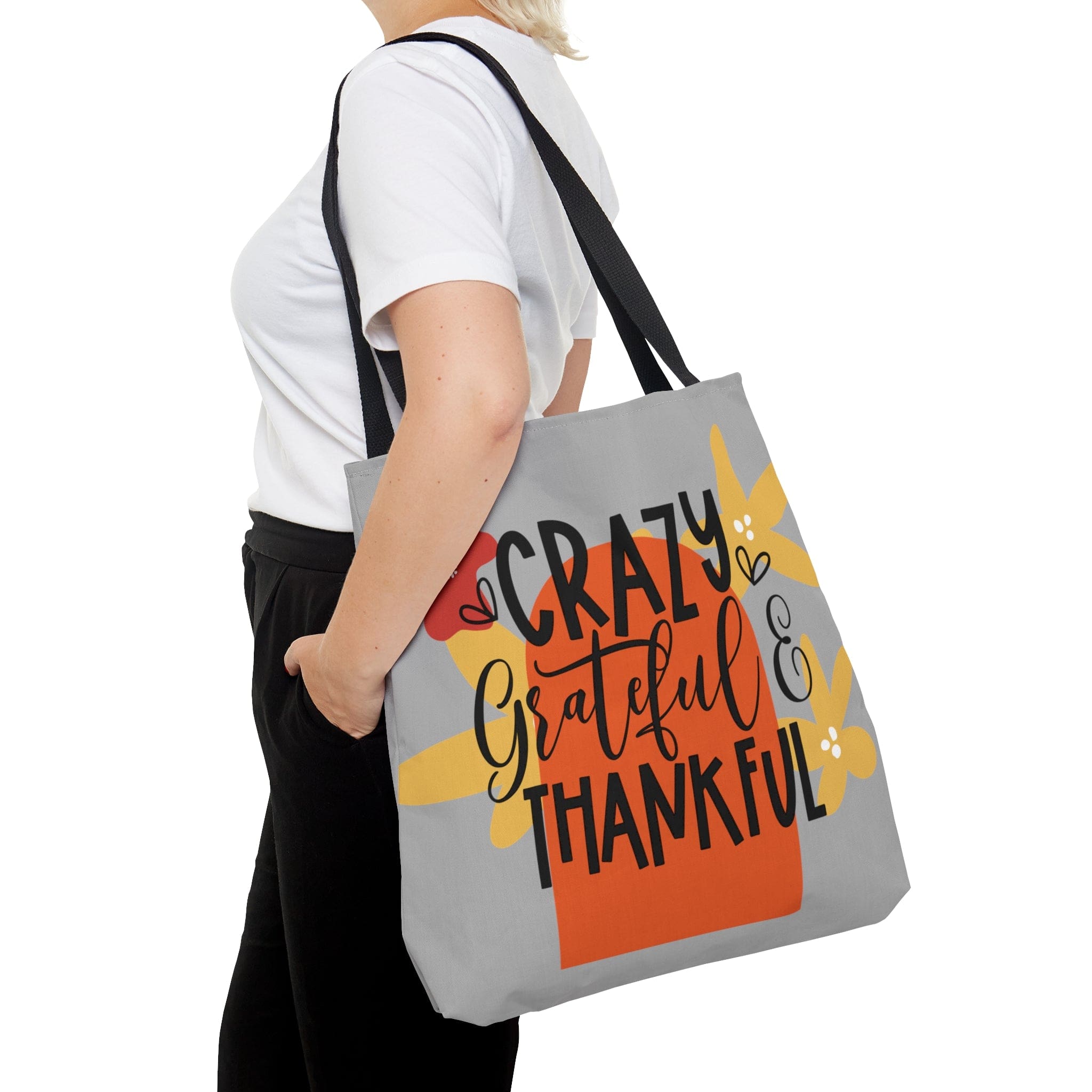 Printify Bags Large Crazy, Grateful, Thankful, Tote Bag (AOP)