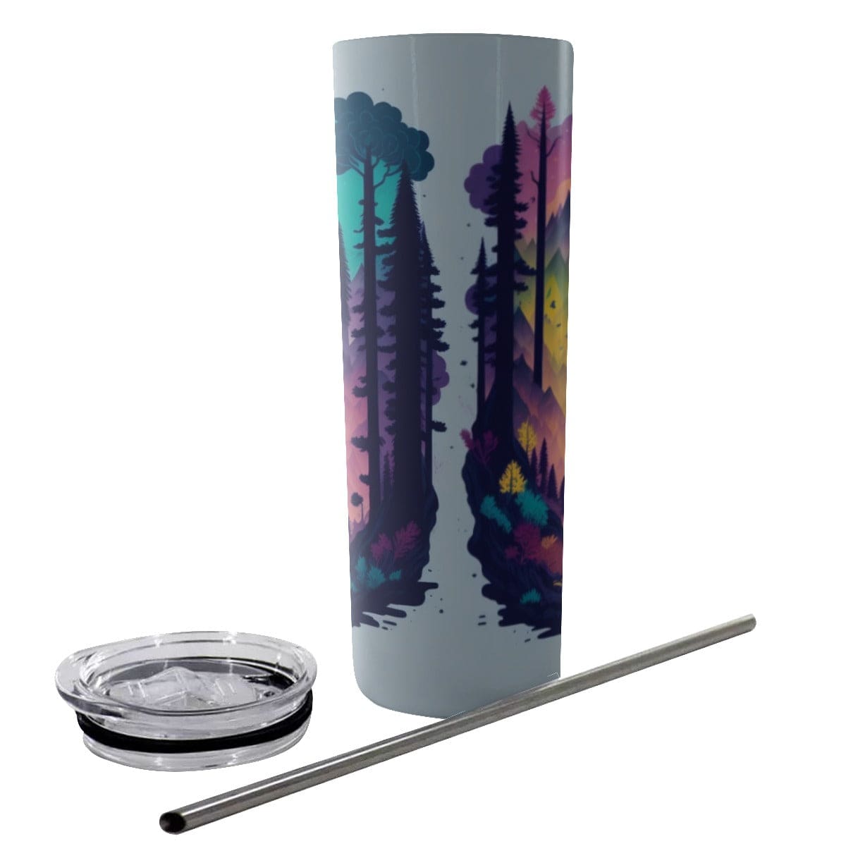 Yoycol 20OZ / White Glitter Tumbler With Stainless Steel Straw 20oz