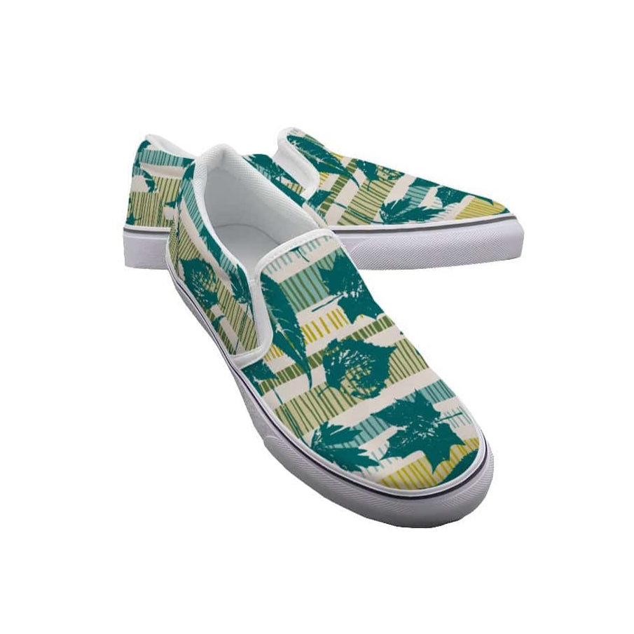 Yoycol White / US6(EUR36) Green Maple Hoppers - Women's Slip On Sneakers