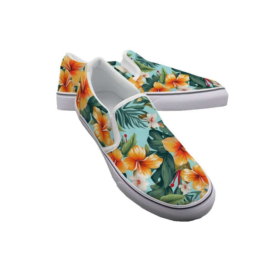 Yoycol White / US6(EUR36) Hibiscus Cove - Women's Slip On Sneakers