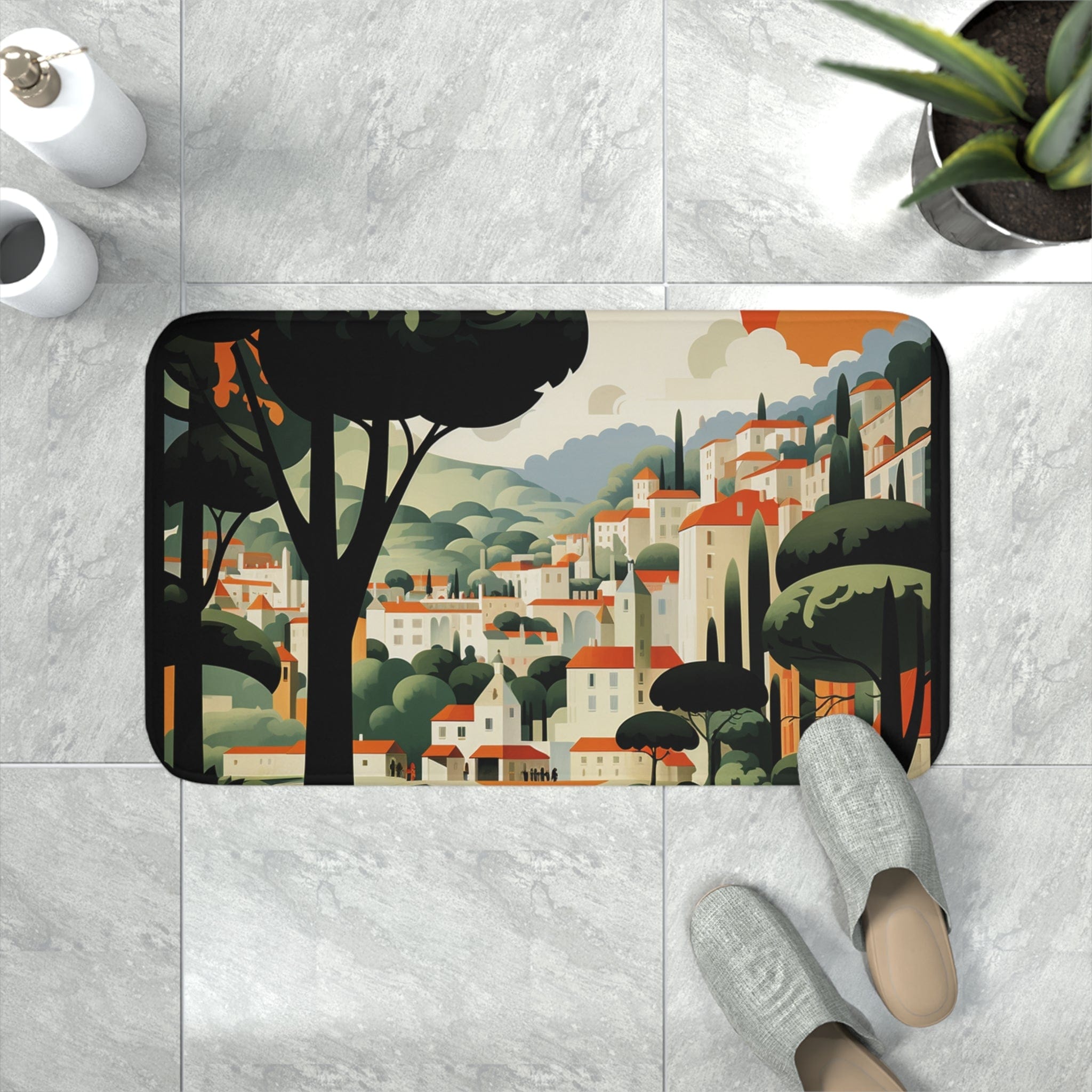 Printify Home Decor White / 30” x 18” European Riviera - Memory Foam Bath Mat