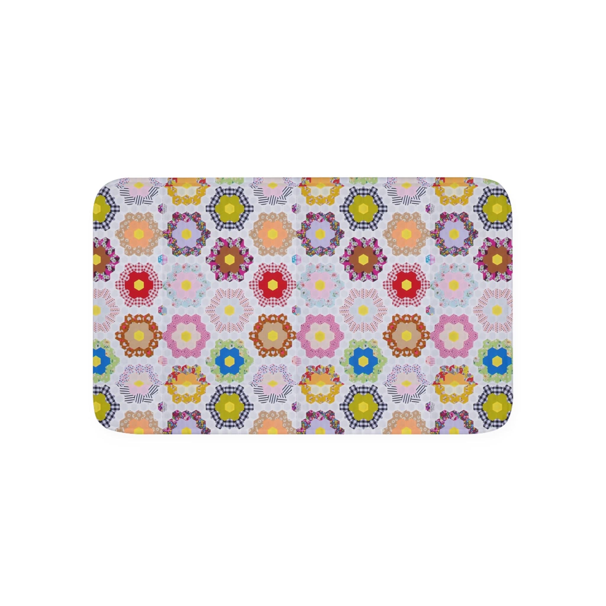 Printify Home Decor White / 30” x 18” Grandma's Flower Garden - Memory Foam Bath Mat
