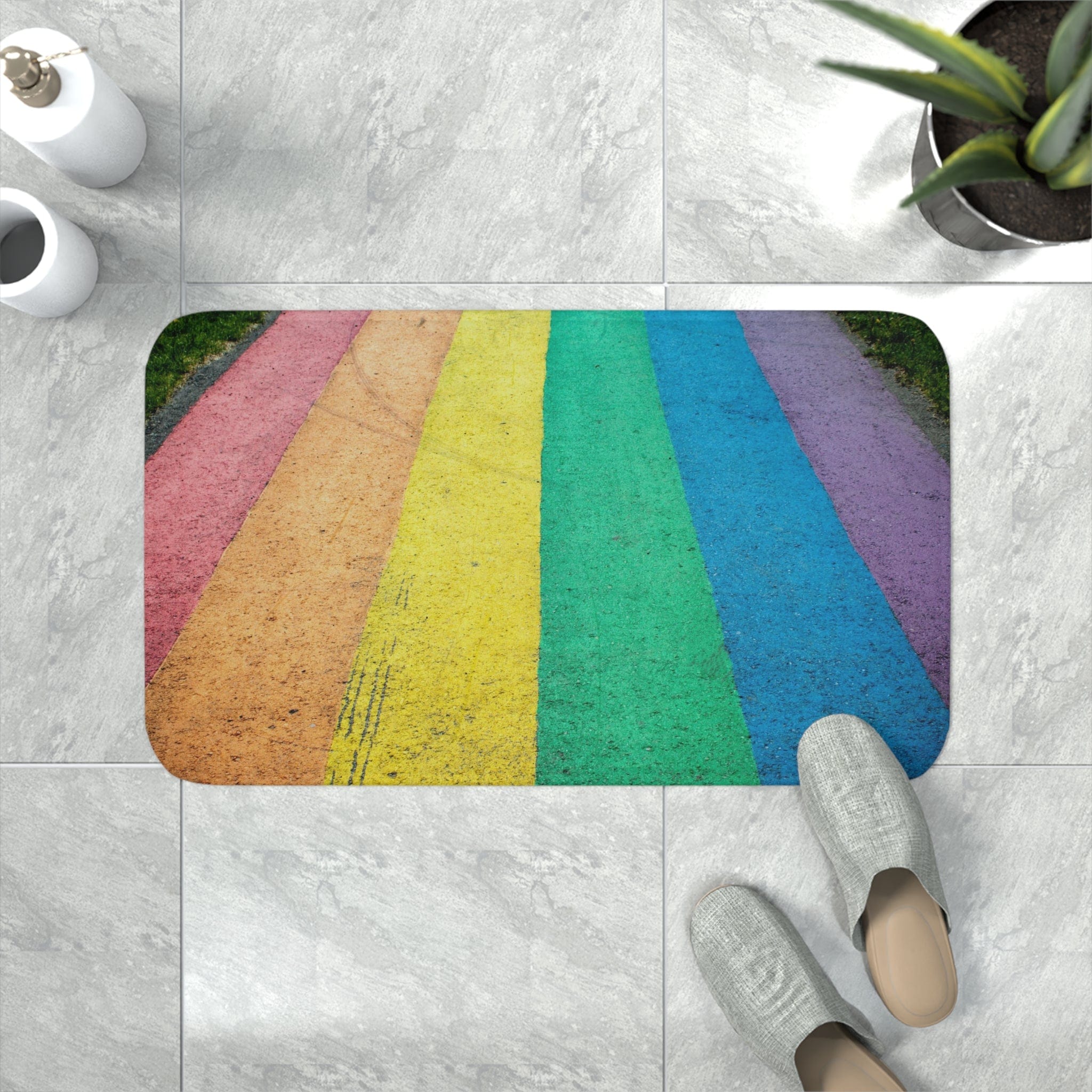 Printify Home Decor White / 30” x 18” The Path - Memory Foam Bath Mat