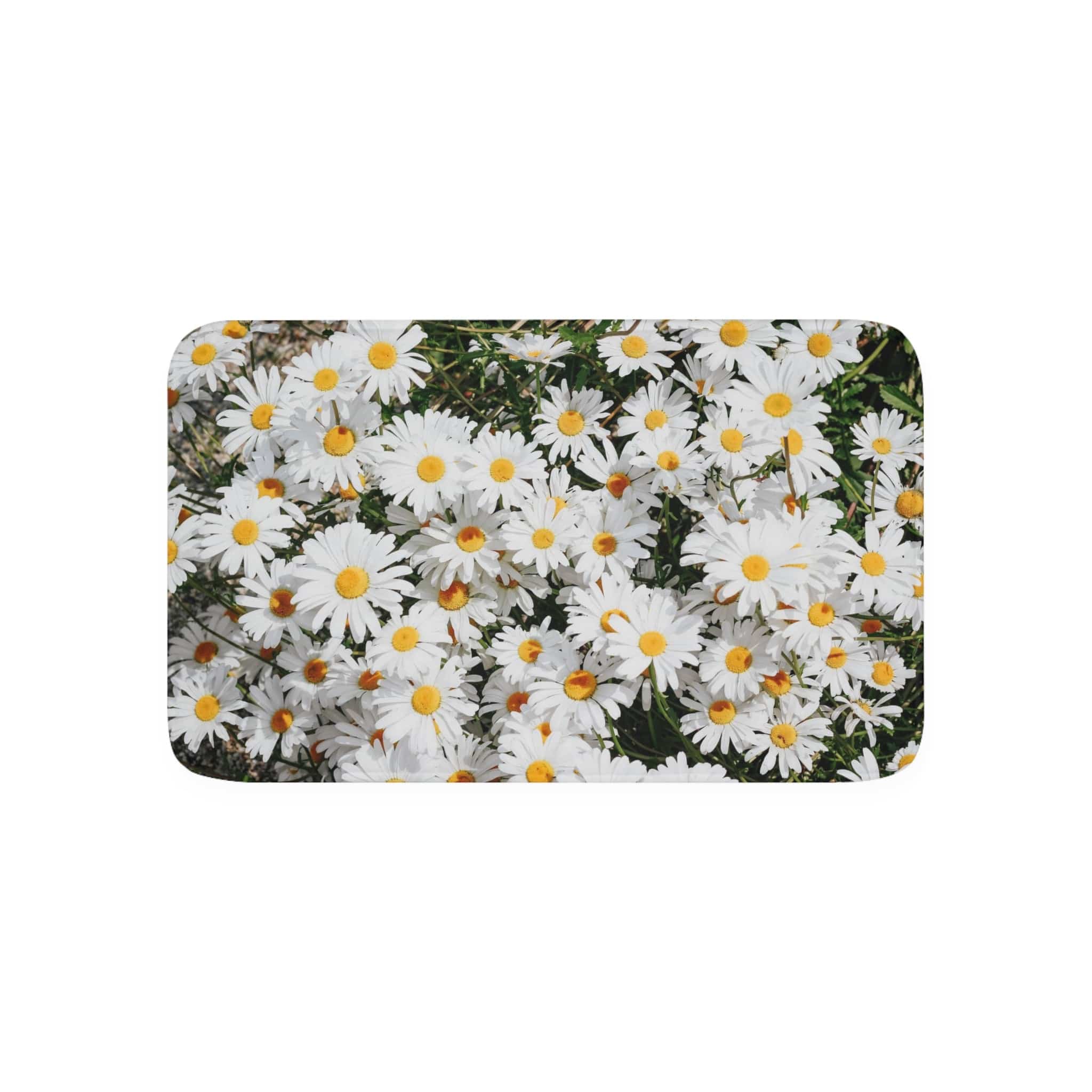 Printify Home Decor White / 30” x 18” White Daisies - Memory Foam Bath Mat
