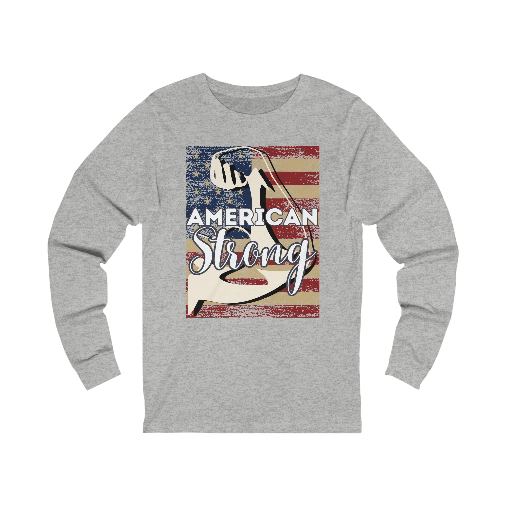 Printify Long-sleeve XS / Athletic Heather American Strong - Unisex Jersey Long Sleeve Tee