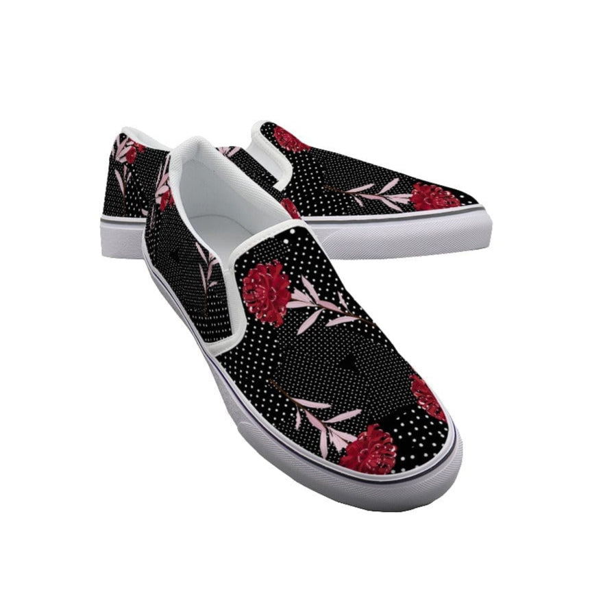 Yoycol White / US6(EUR36) Mod Roses - Women's Slip On Sneakers