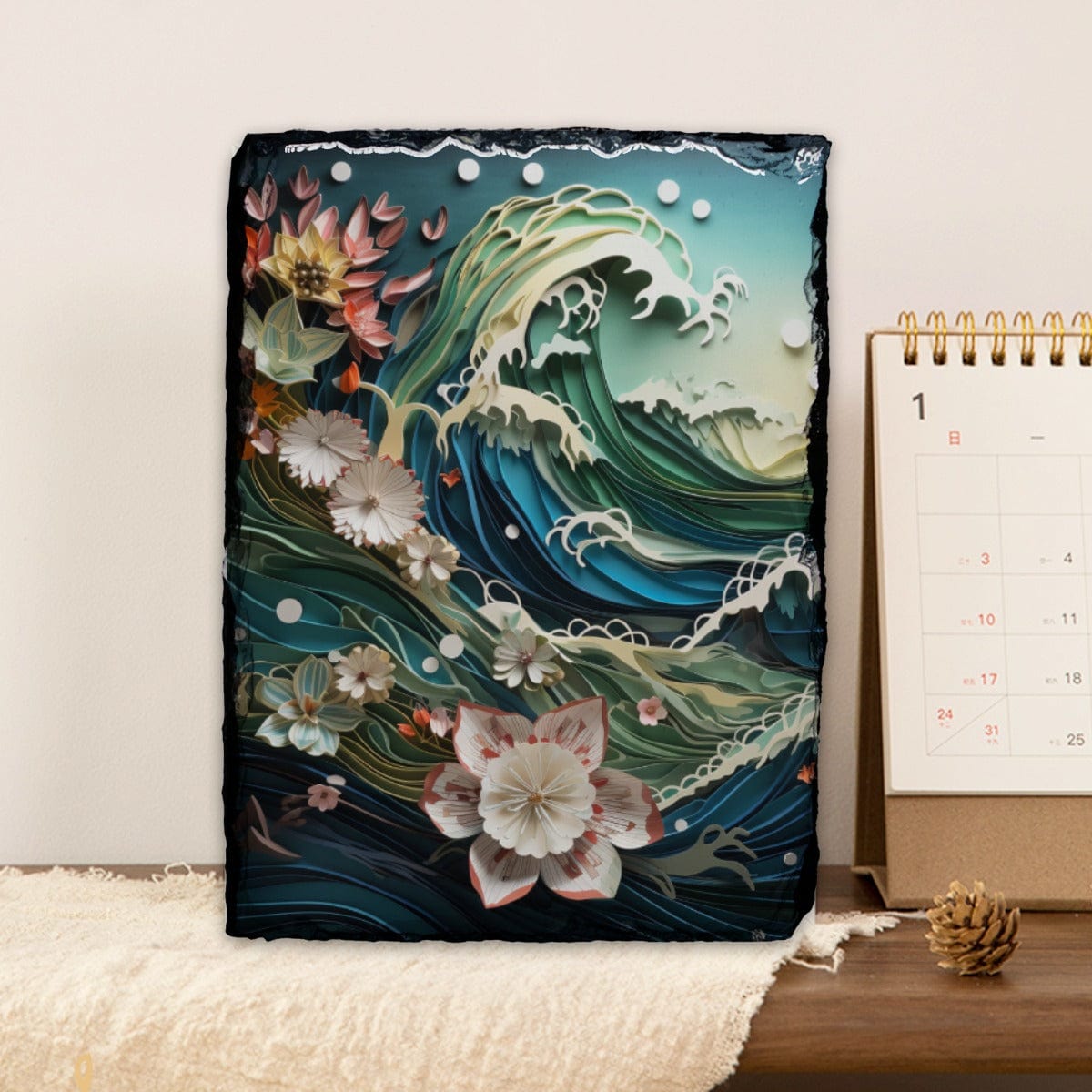 Yoycol L / White Pacific Swells - Rectangular Lithograph