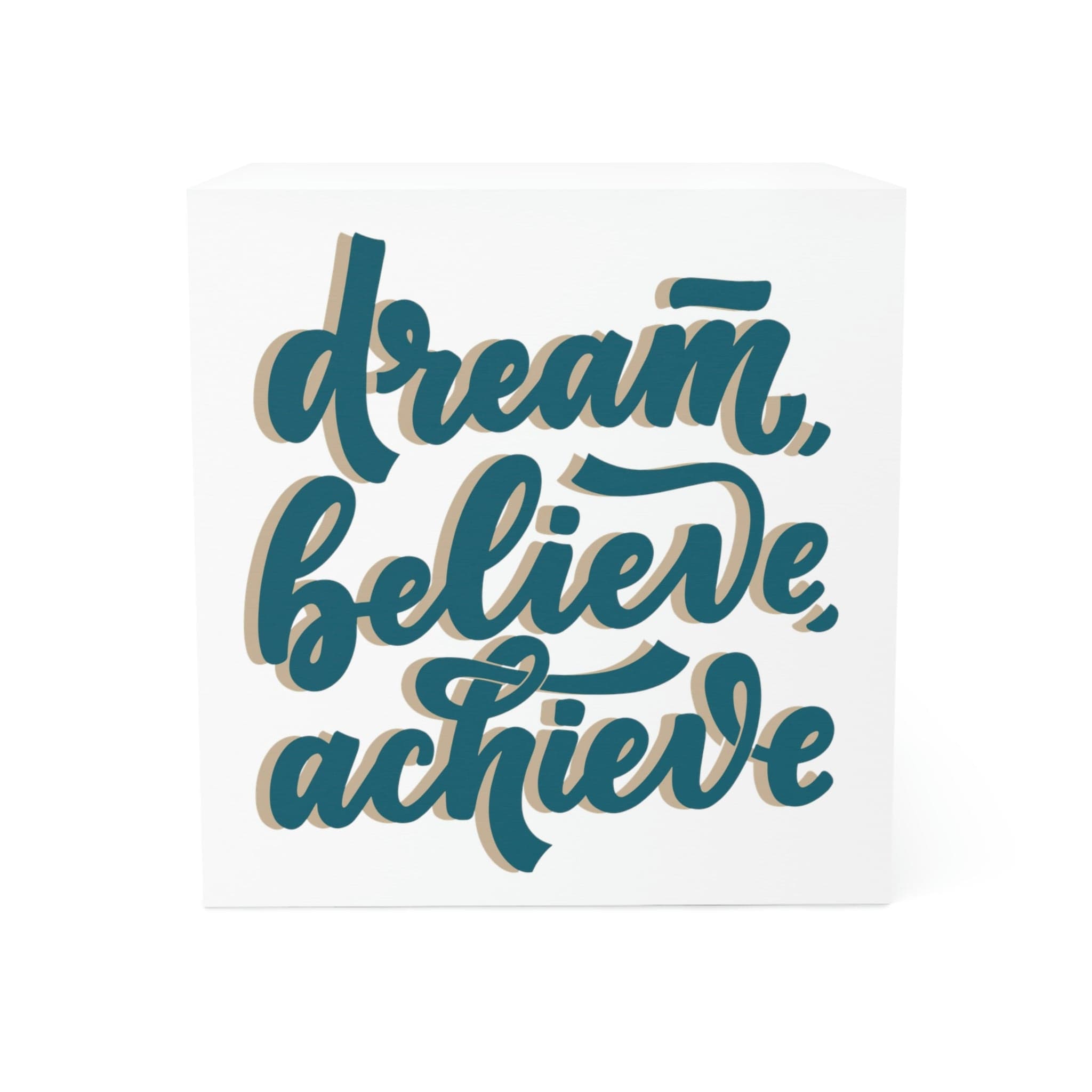 Printify Paper products White / One size Dream, Believe, Achieve - Note Cube