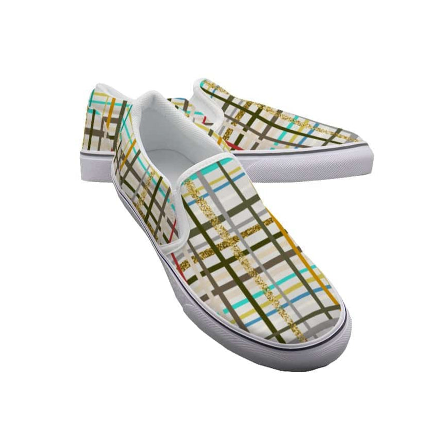 Yoycol White / US6(EUR36) Plaid Walkers - Women's Slip On Sneakers