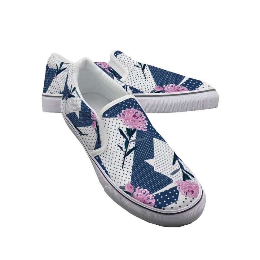 Yoycol White / US6(EUR36) Rad Roses - Women's Slip On Sneakers