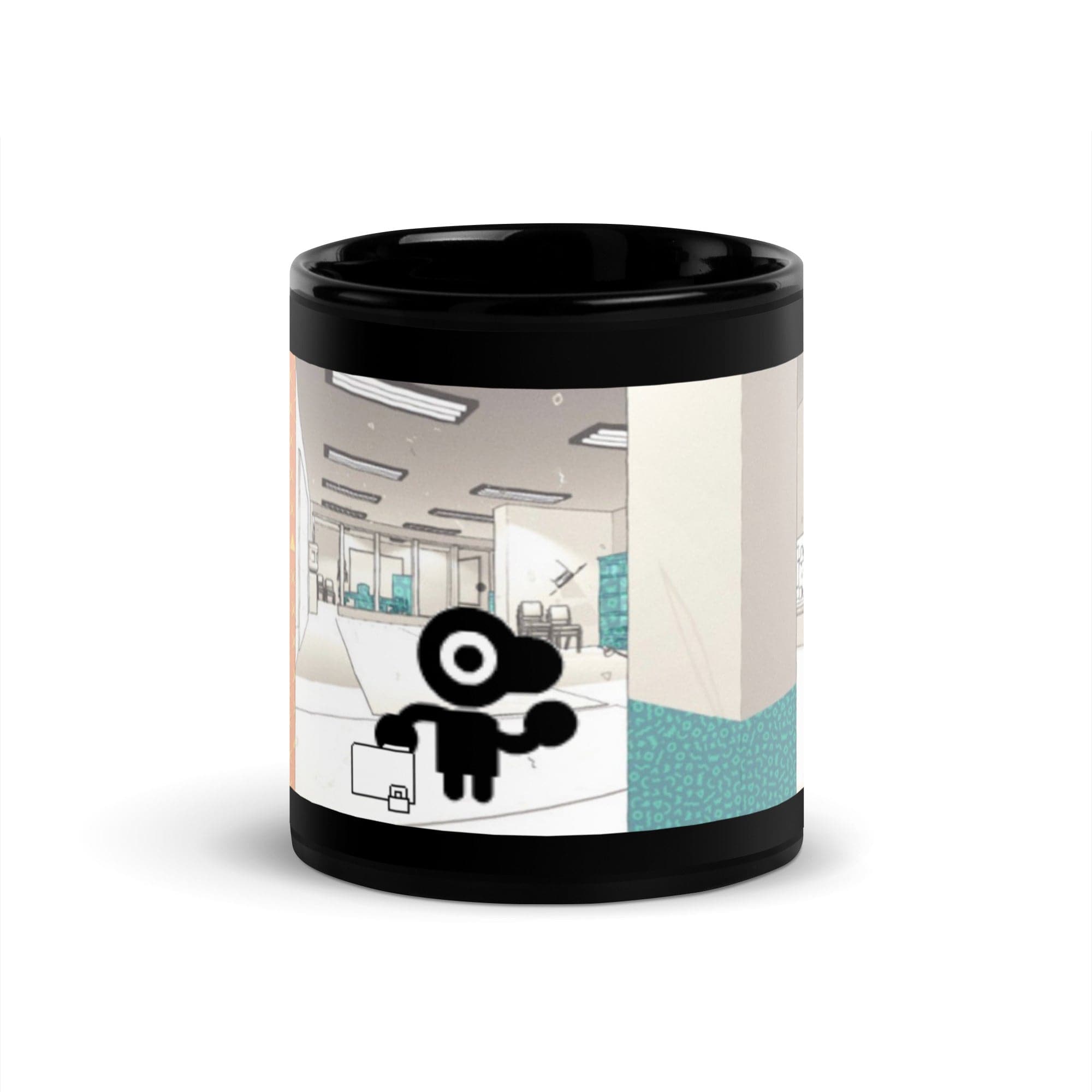 Spruced Roost Sam's Black Glossy Mug