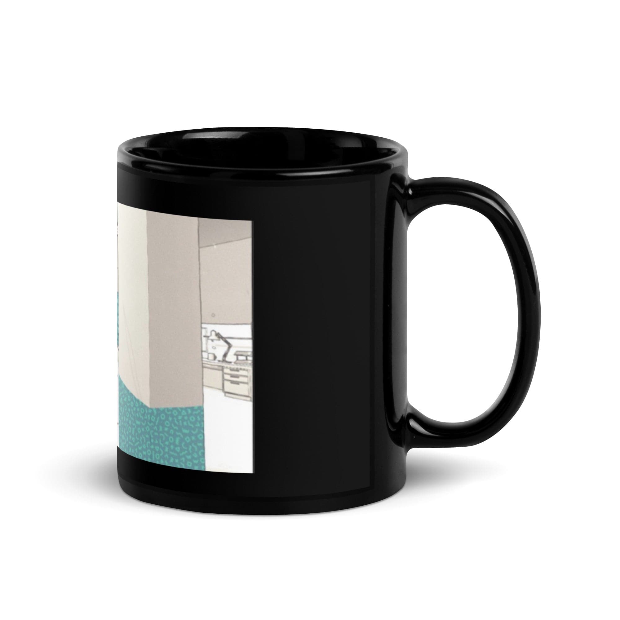 Spruced Roost Sam's Black Glossy Mug