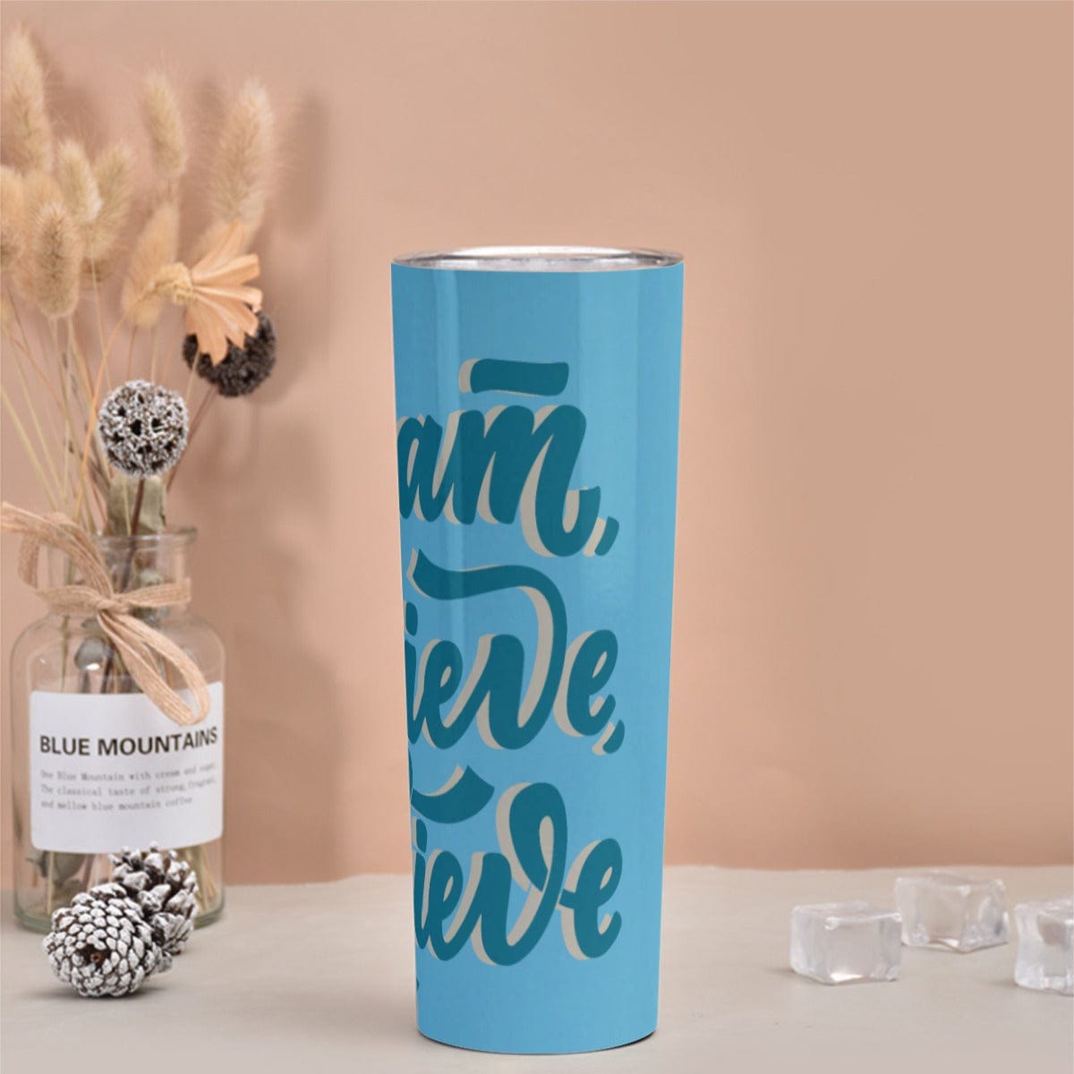 Yoycol U / White Skinny Tumbler Stainless Steel with Lids 30OZ