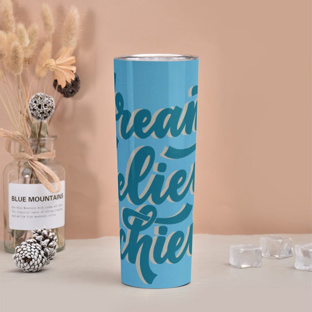 Yoycol U / White Skinny Tumbler Stainless Steel with Lids 30OZ