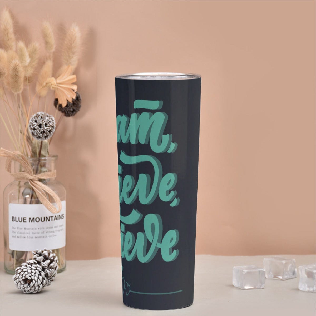 Yoycol U / White Skinny Tumbler Stainless Steel with Lids 30OZ