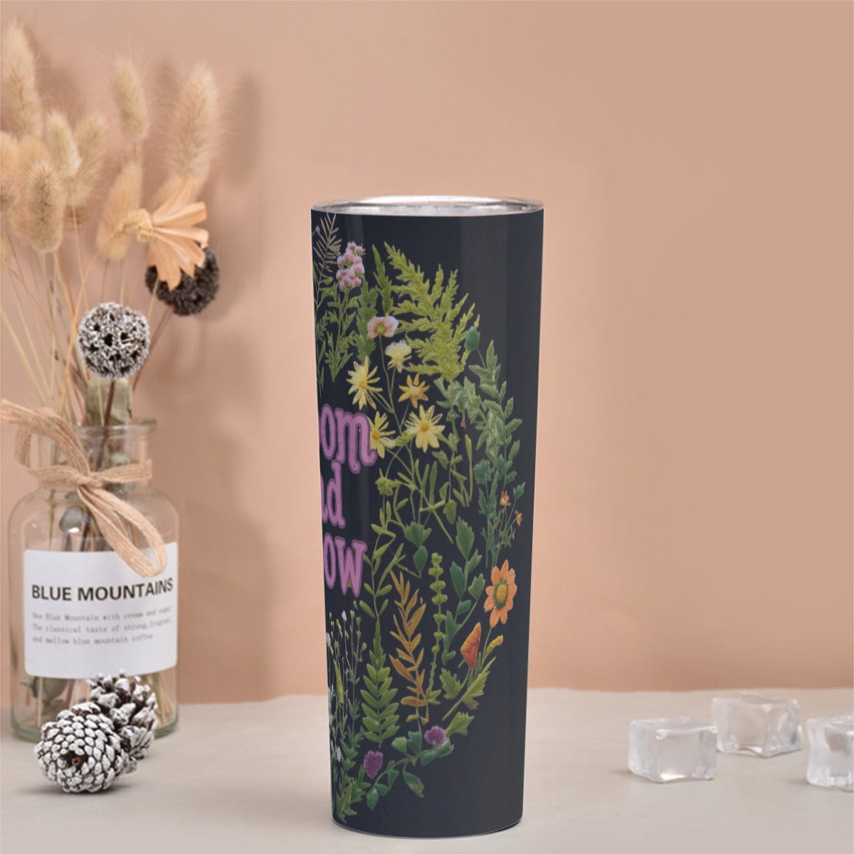 Yoycol U / White Skinny Tumbler Stainless Steel with Lids 30OZ