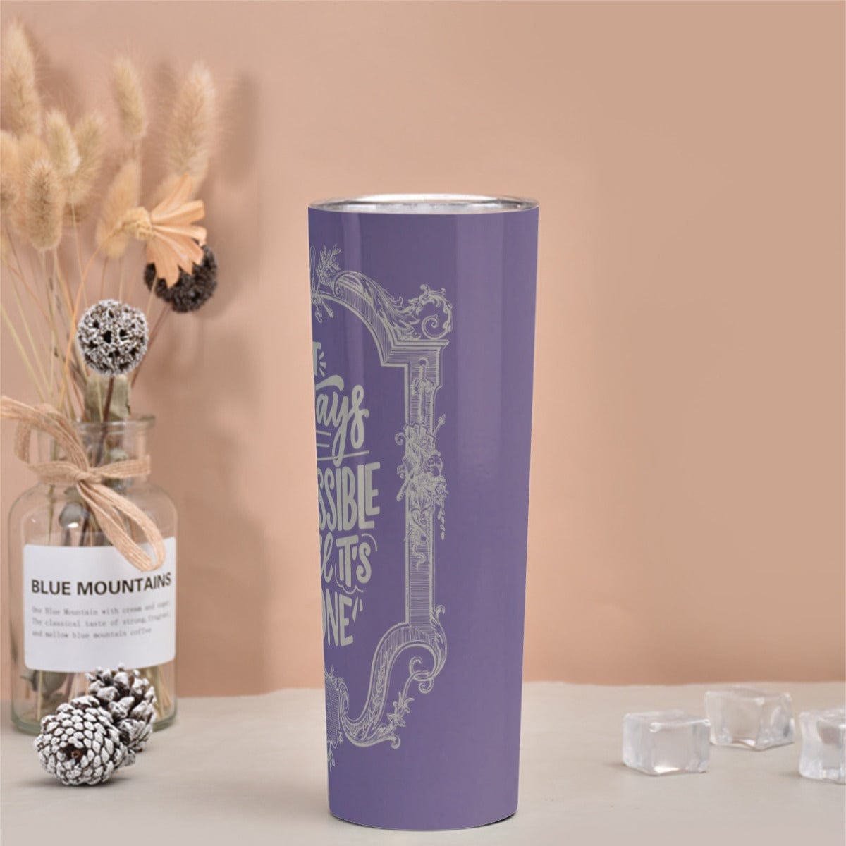 Yoycol U / White Skinny Tumbler Stainless Steel with Lids 30OZ