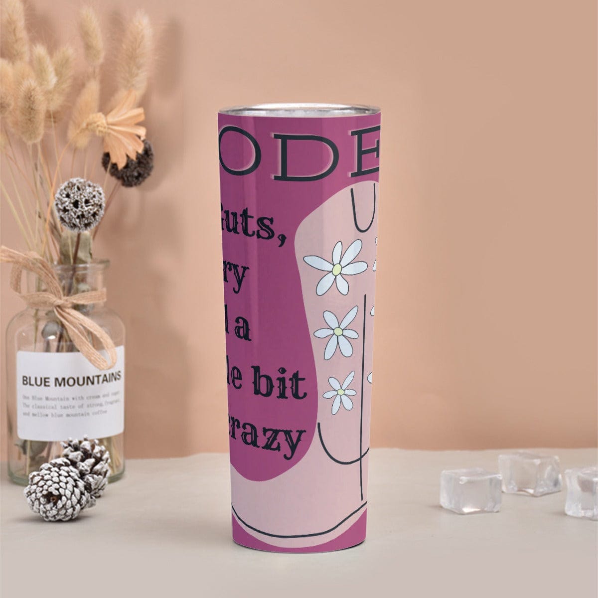 Yoycol U / White Skinny Tumbler Stainless Steel with Lids 30OZ