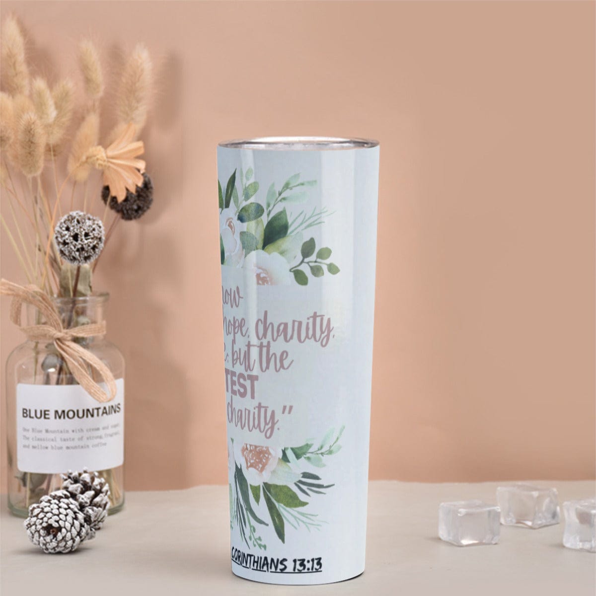 Yoycol U / White Skinny Tumbler Stainless Steel with Lids 30OZ