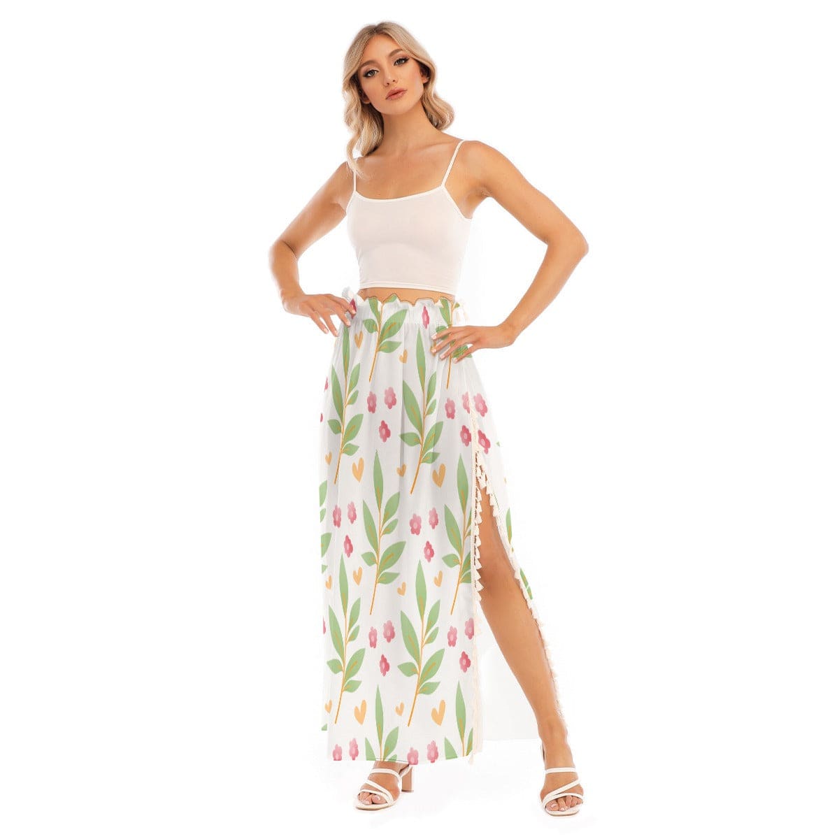 Yoycol Skirt Sheer Blossoms - Women's Side Split Skirt