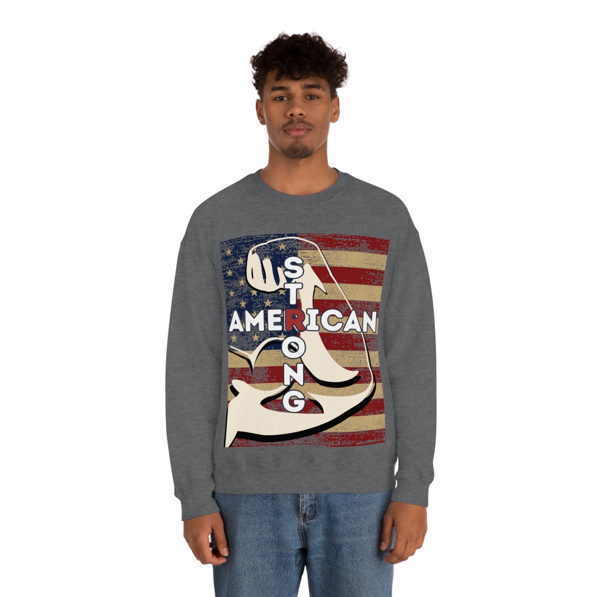 Printify Sweatshirt American Strong Unisex Heavy Blend™ Crewneck Sweatshirt