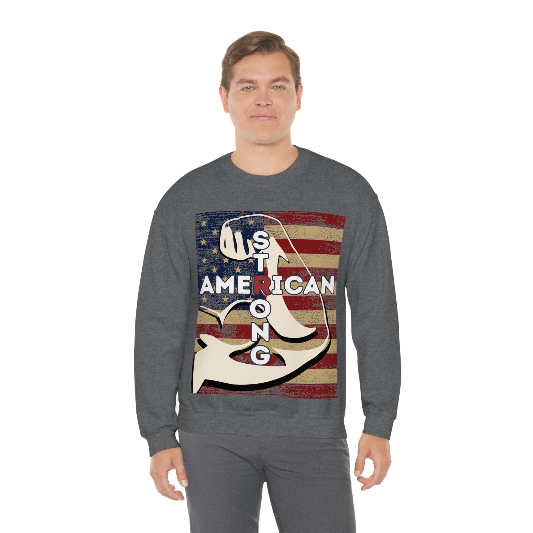Printify Sweatshirt American Strong Unisex Heavy Blend™ Crewneck Sweatshirt