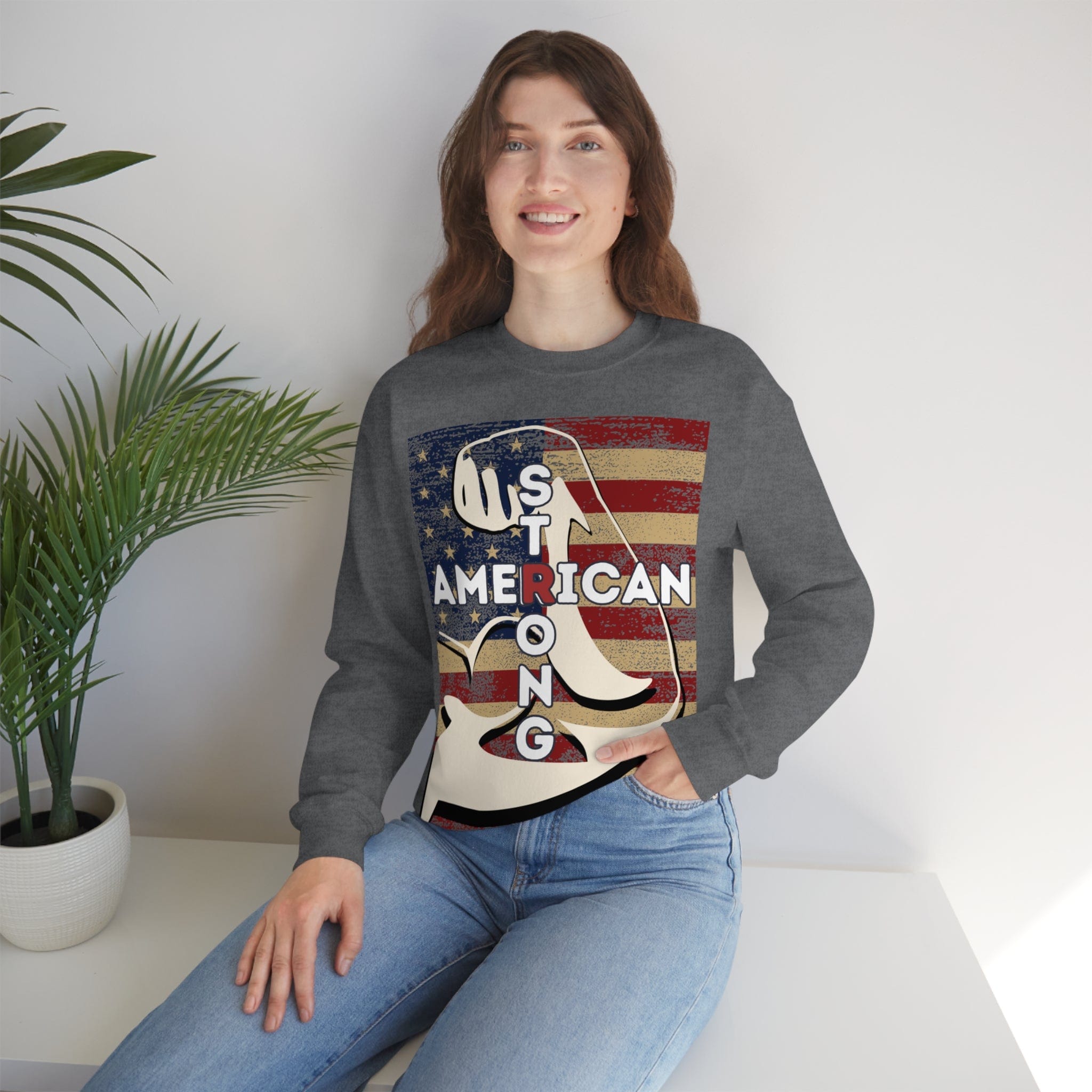 Printify Sweatshirt American Strong Unisex Heavy Blend™ Crewneck Sweatshirt