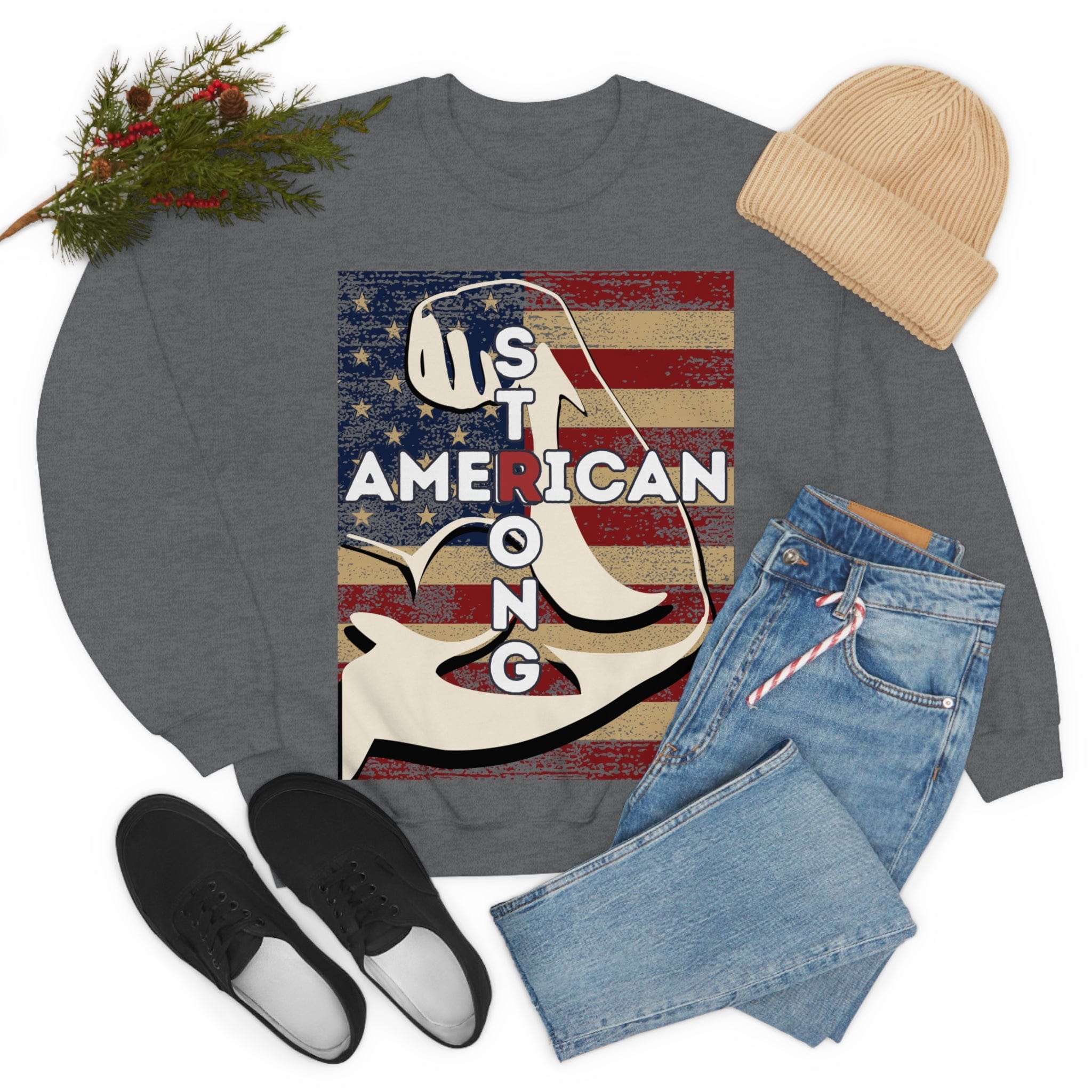 Printify Sweatshirt American Strong Unisex Heavy Blend™ Crewneck Sweatshirt