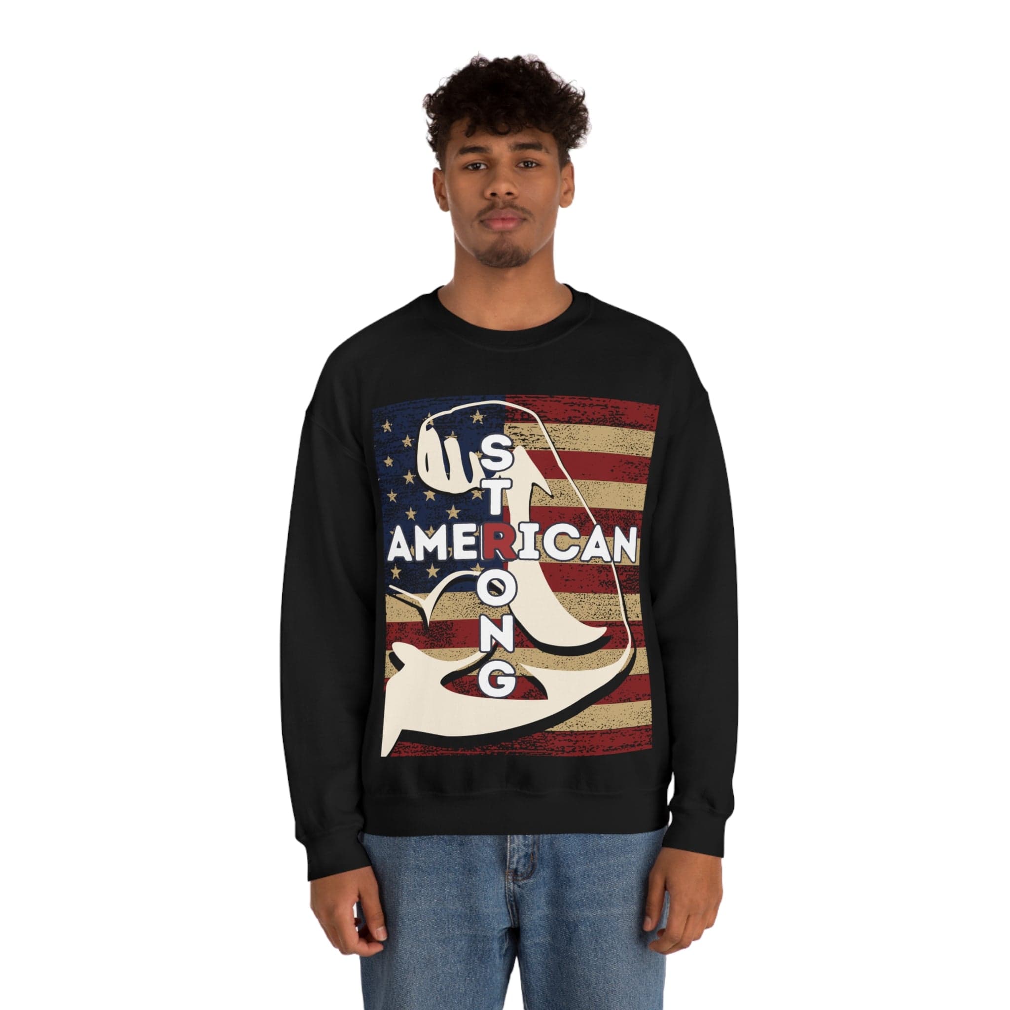Printify Sweatshirt American Strong Unisex Heavy Blend™ Crewneck Sweatshirt