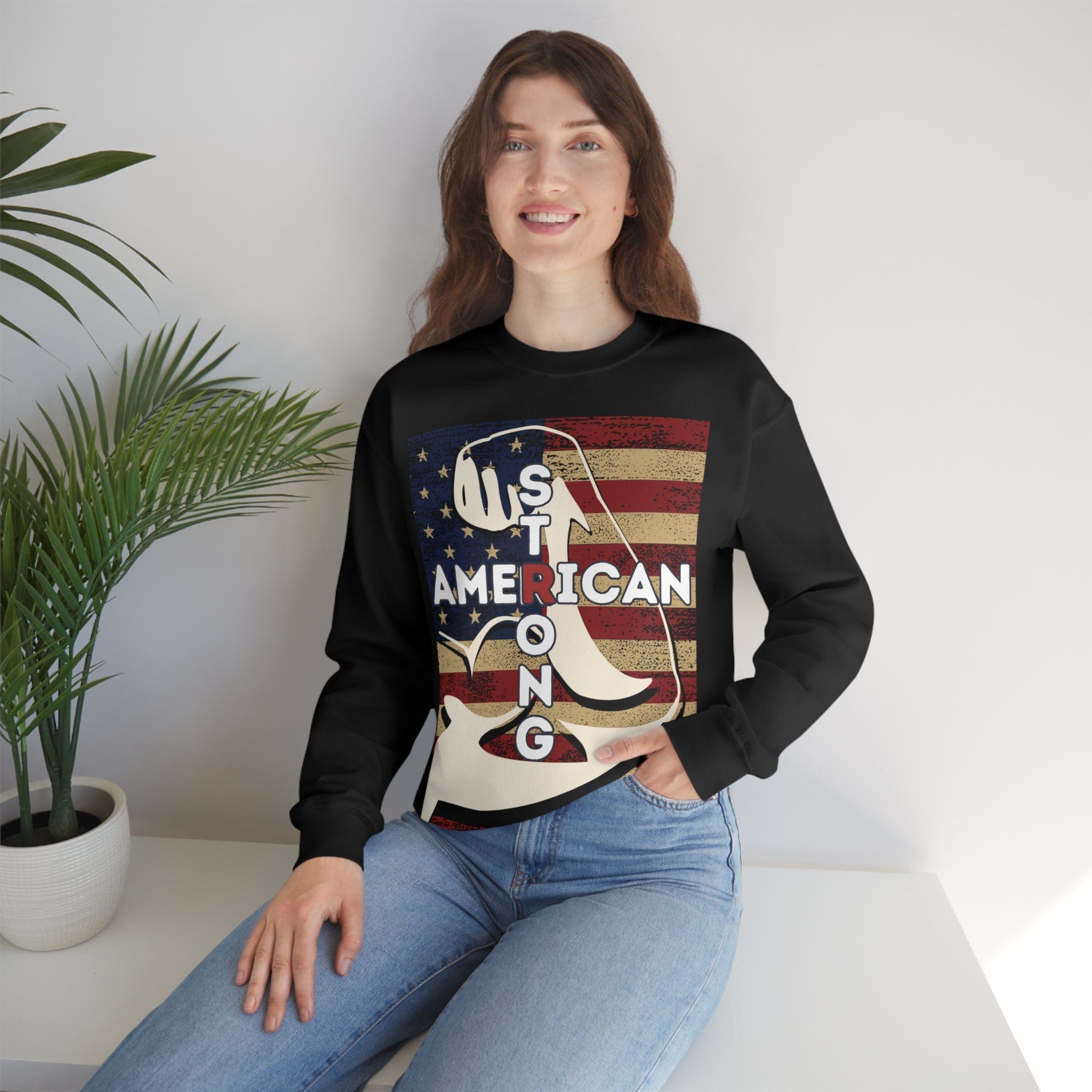 Printify Sweatshirt American Strong Unisex Heavy Blend™ Crewneck Sweatshirt