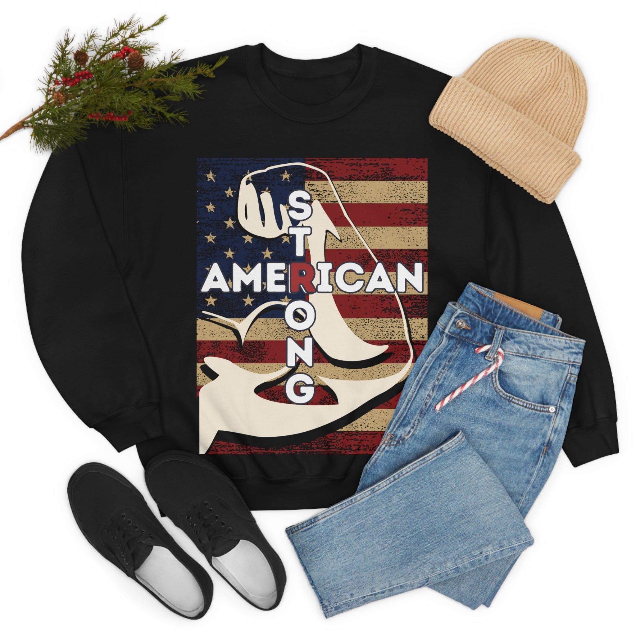 Printify Sweatshirt American Strong Unisex Heavy Blend™ Crewneck Sweatshirt
