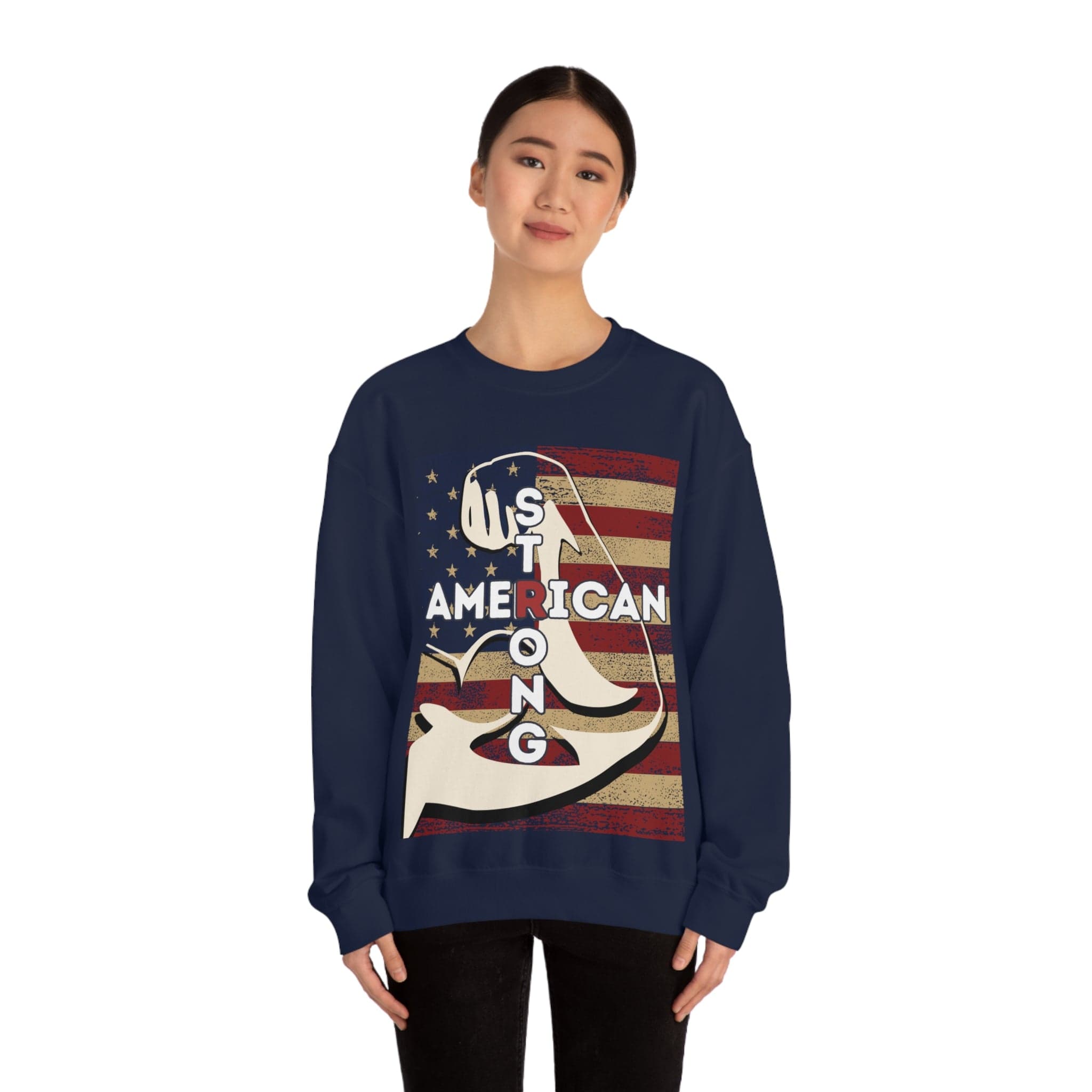 Printify Sweatshirt American Strong Unisex Heavy Blend™ Crewneck Sweatshirt