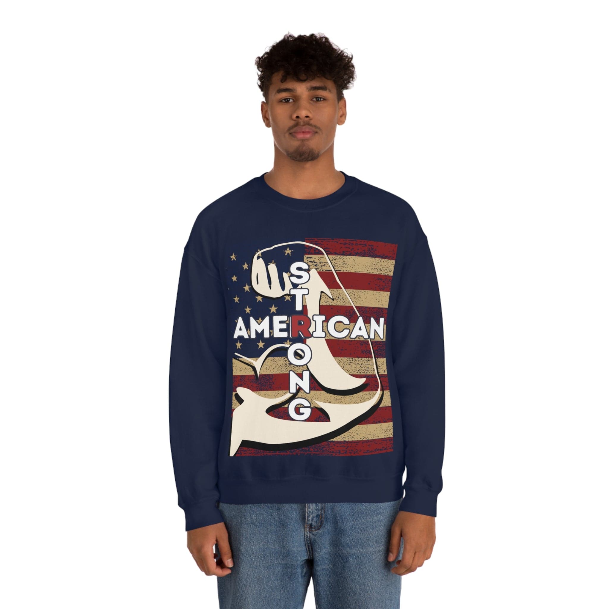 Printify Sweatshirt American Strong Unisex Heavy Blend™ Crewneck Sweatshirt