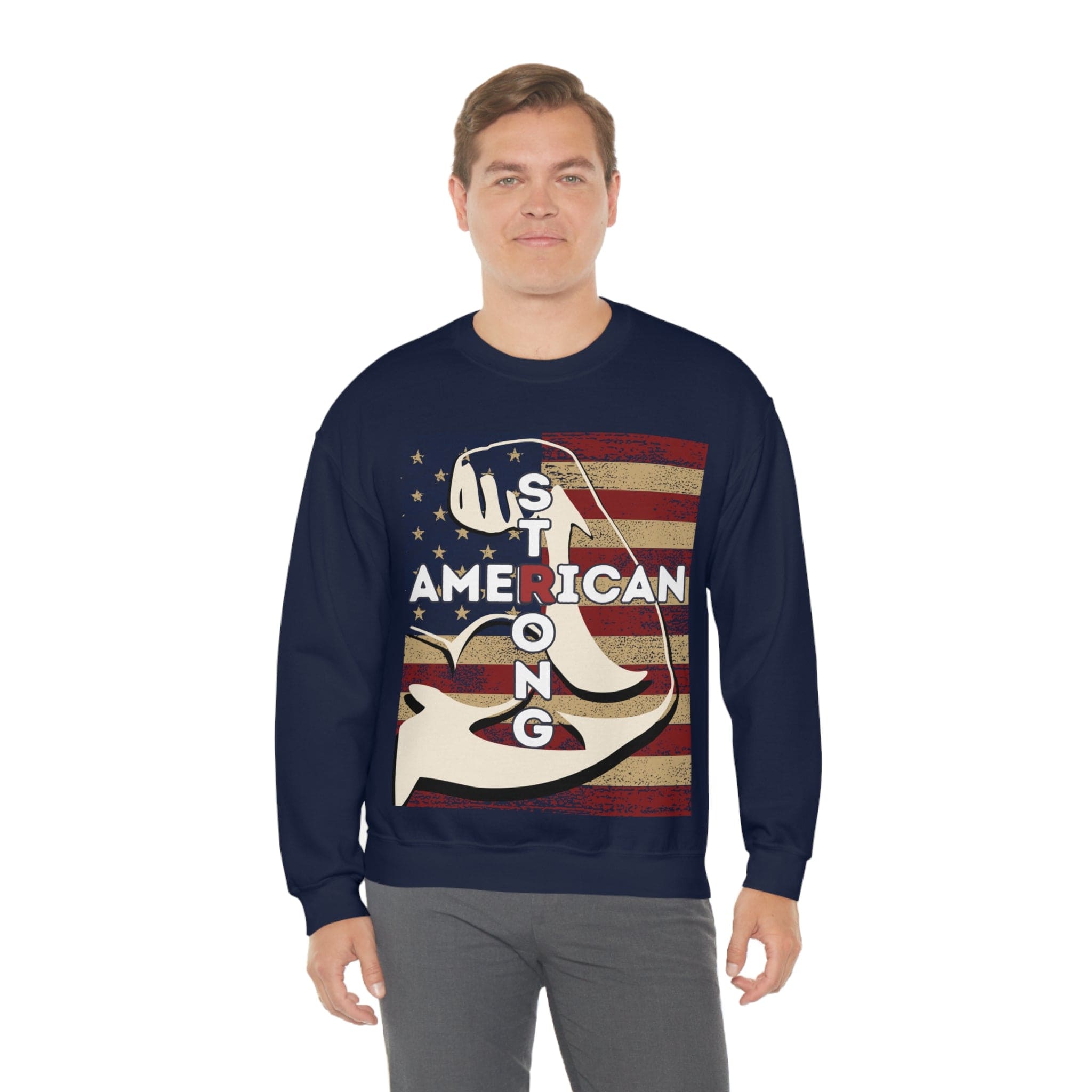 Printify Sweatshirt American Strong Unisex Heavy Blend™ Crewneck Sweatshirt