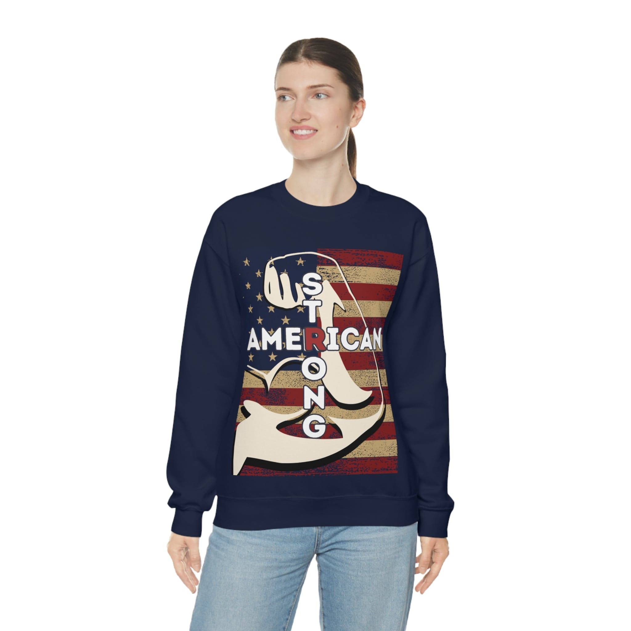 Printify Sweatshirt American Strong Unisex Heavy Blend™ Crewneck Sweatshirt