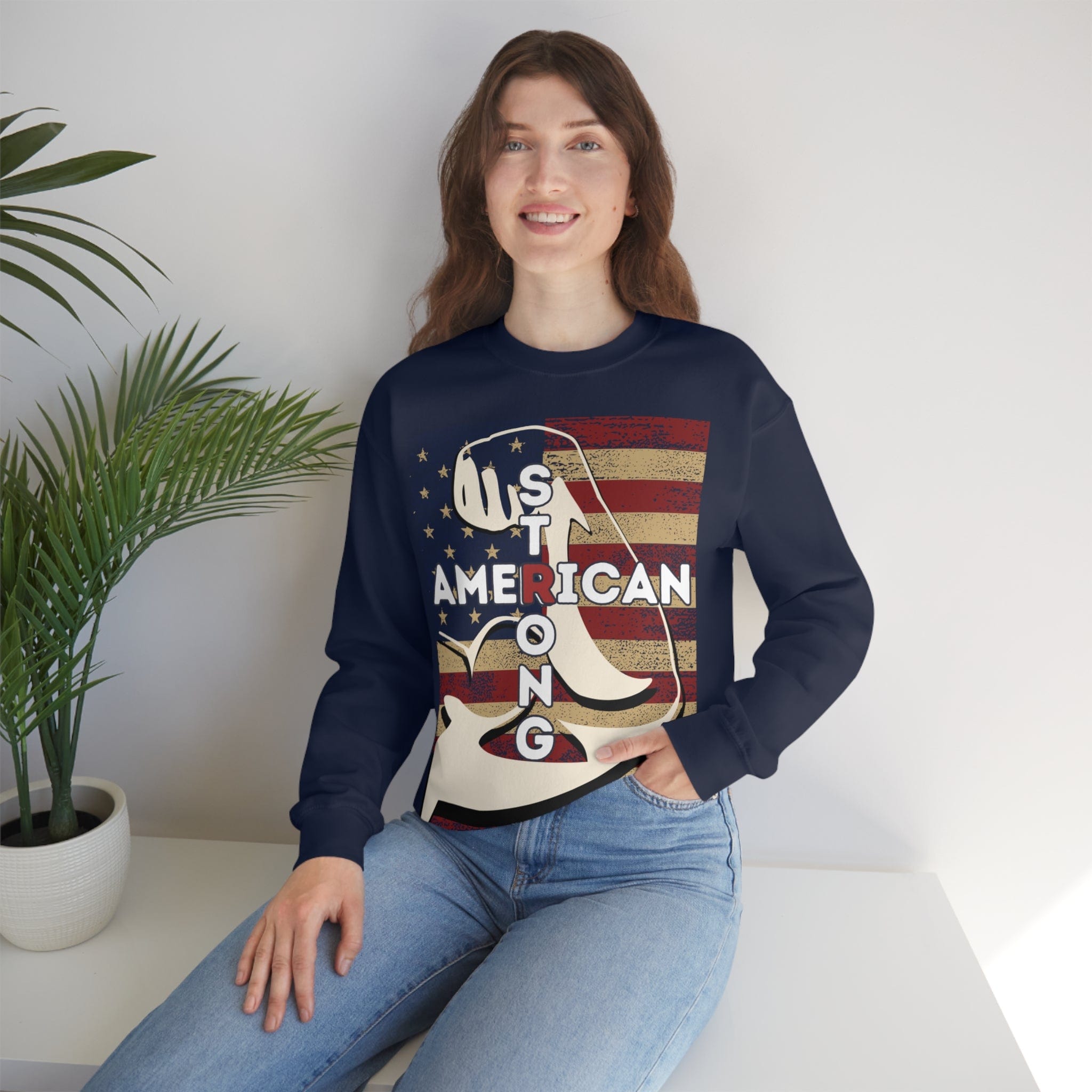 Printify Sweatshirt American Strong Unisex Heavy Blend™ Crewneck Sweatshirt