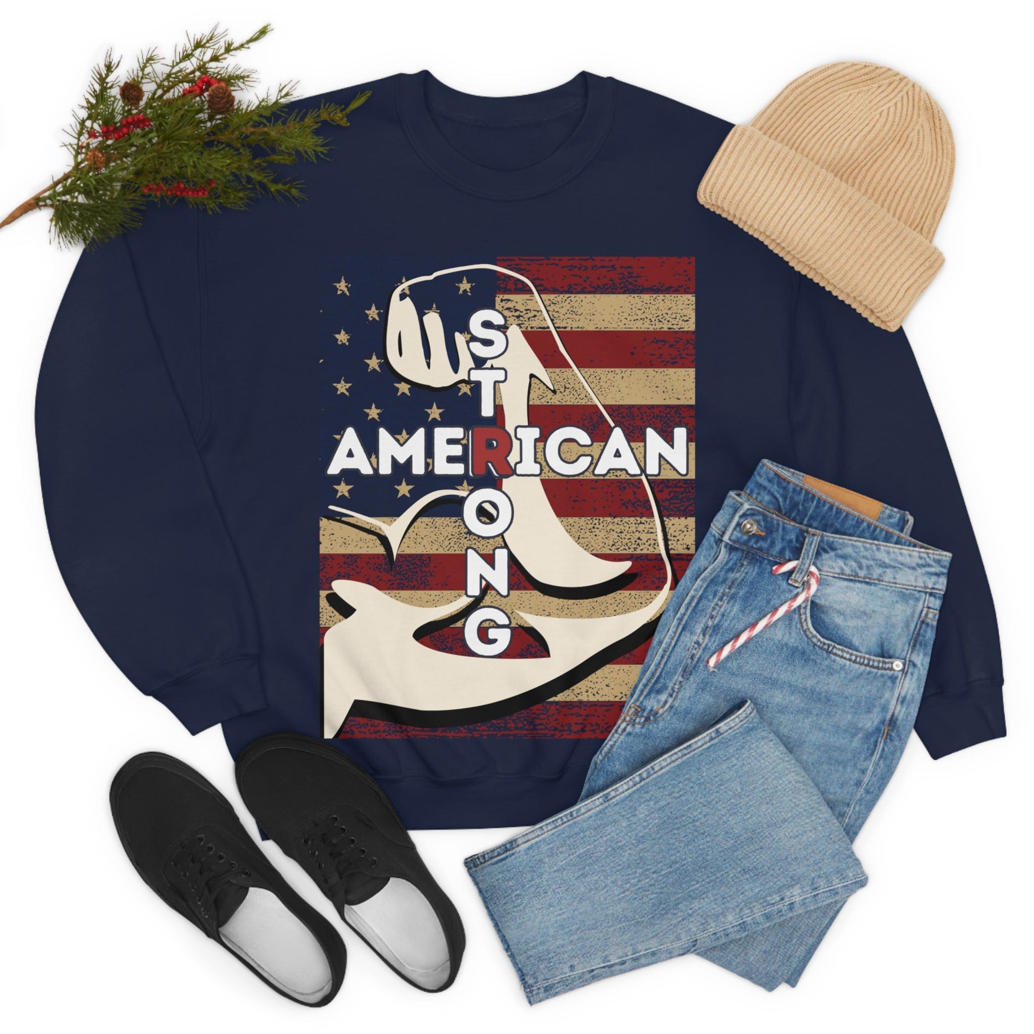 Printify Sweatshirt American Strong Unisex Heavy Blend™ Crewneck Sweatshirt