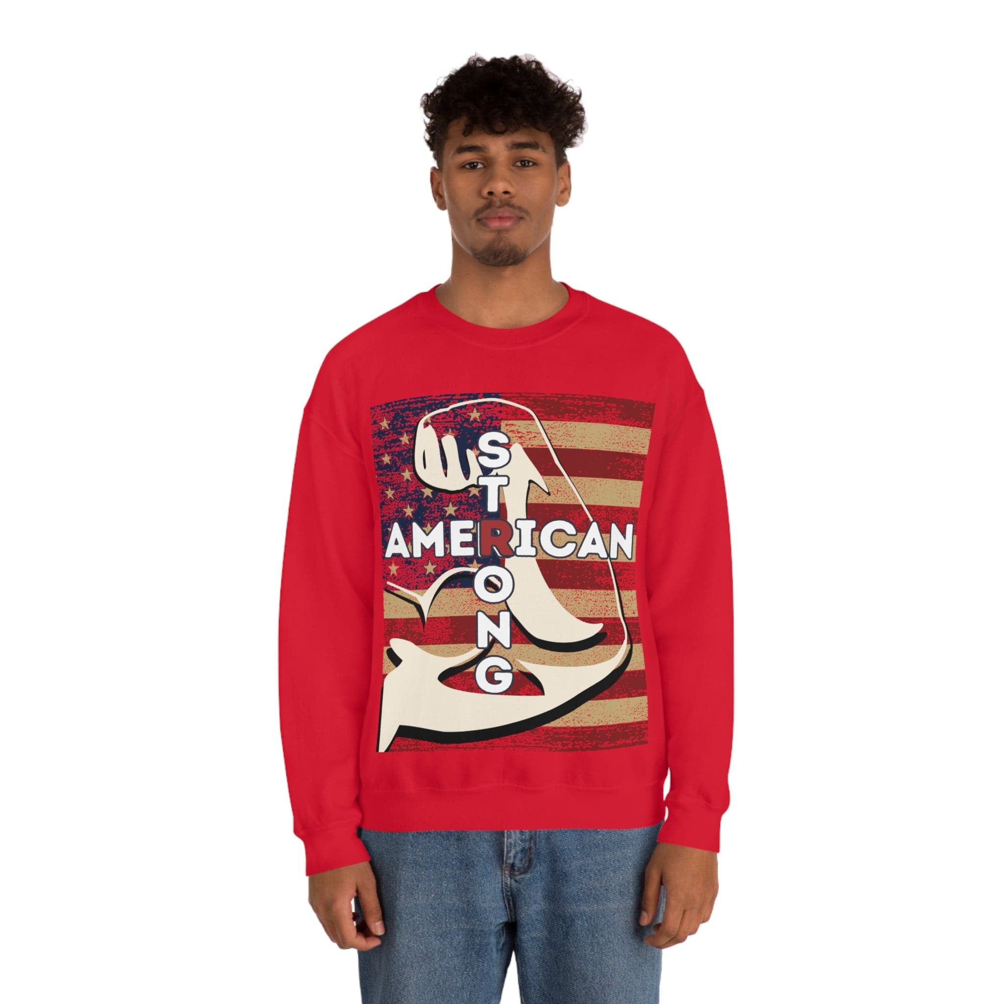 Printify Sweatshirt American Strong Unisex Heavy Blend™ Crewneck Sweatshirt