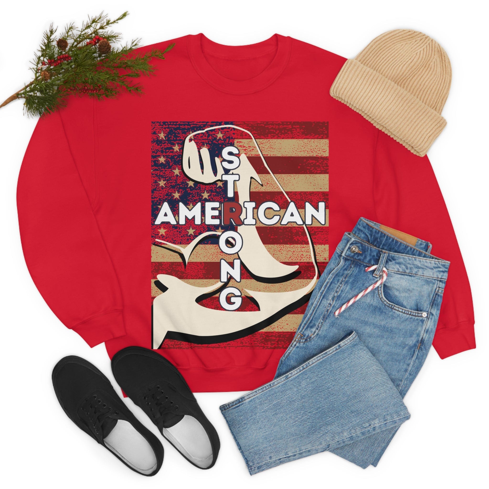 Printify Sweatshirt American Strong Unisex Heavy Blend™ Crewneck Sweatshirt