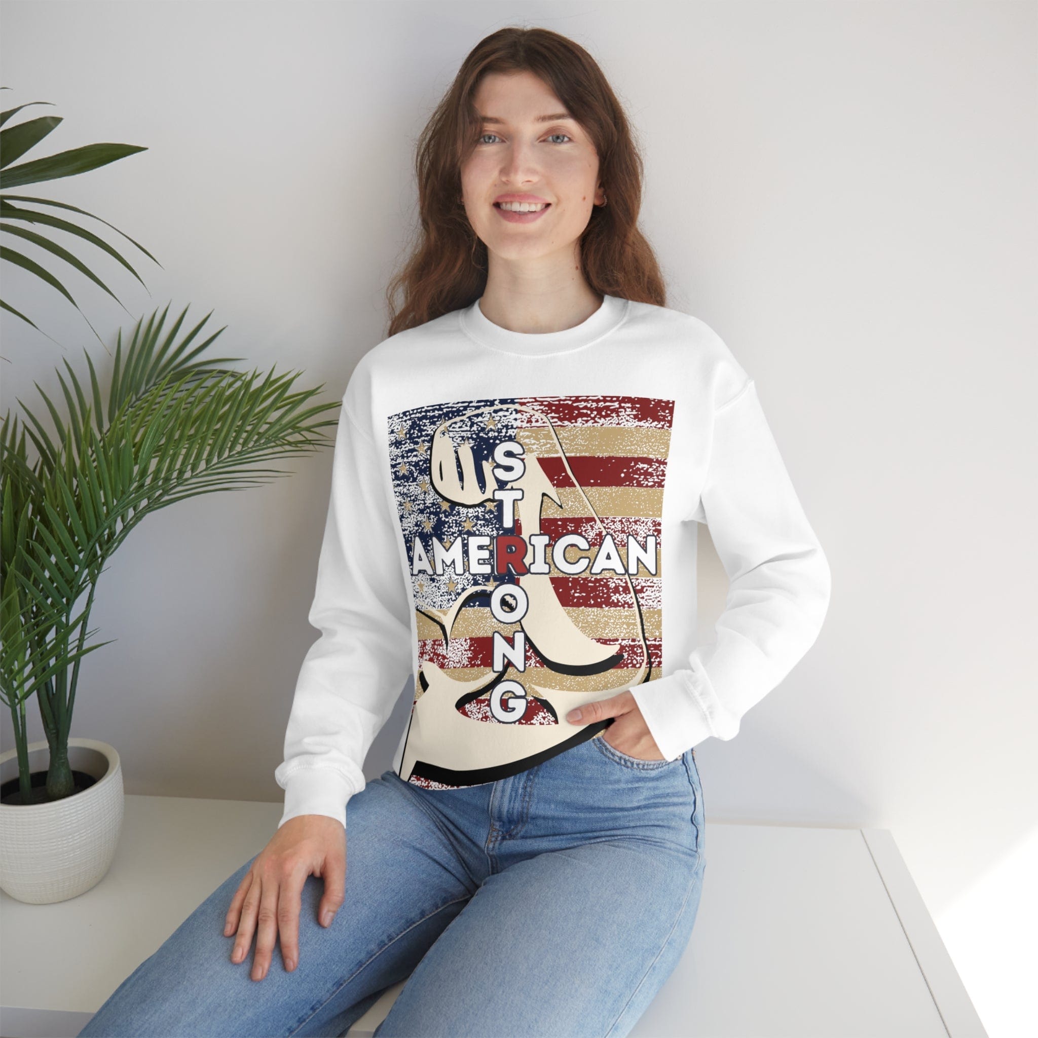 Printify Sweatshirt American Strong Unisex Heavy Blend™ Crewneck Sweatshirt