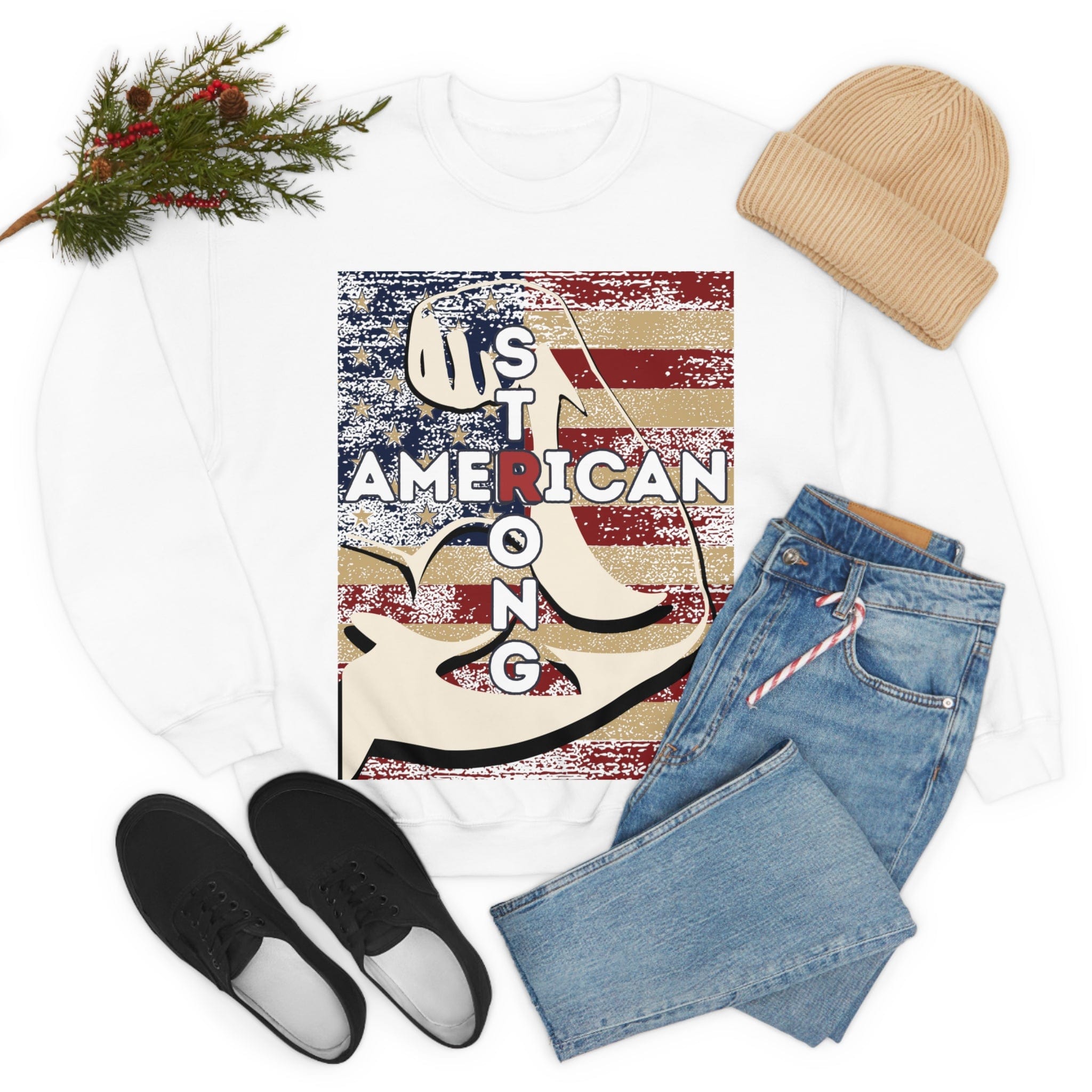 Printify Sweatshirt American Strong Unisex Heavy Blend™ Crewneck Sweatshirt