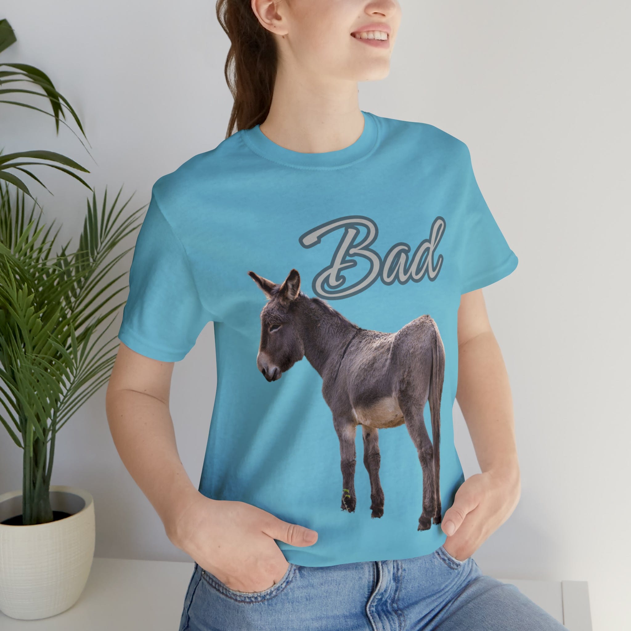 Printify T-Shirt Bad Ass (Donkey) - Unisex Jersey Short Sleeve Tee