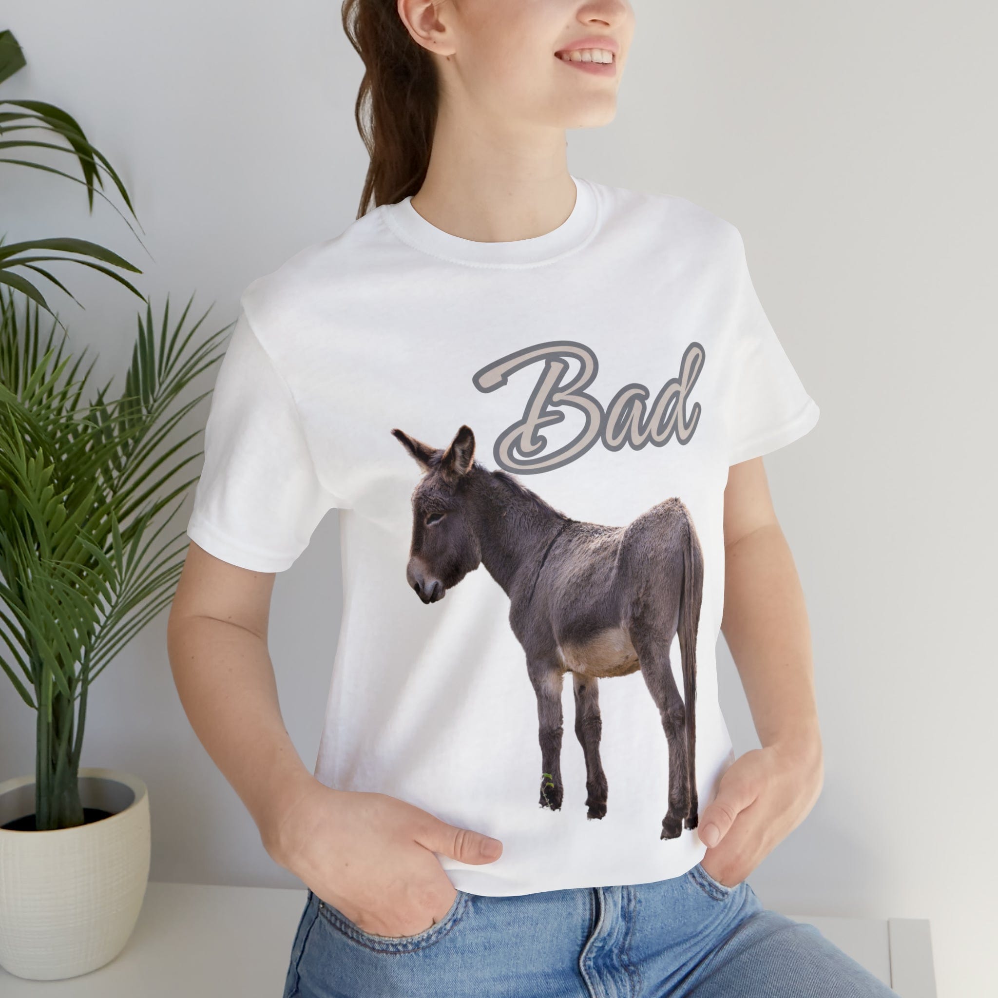 Printify T-Shirt Bad Ass (Donkey) - Unisex Jersey Short Sleeve Tee