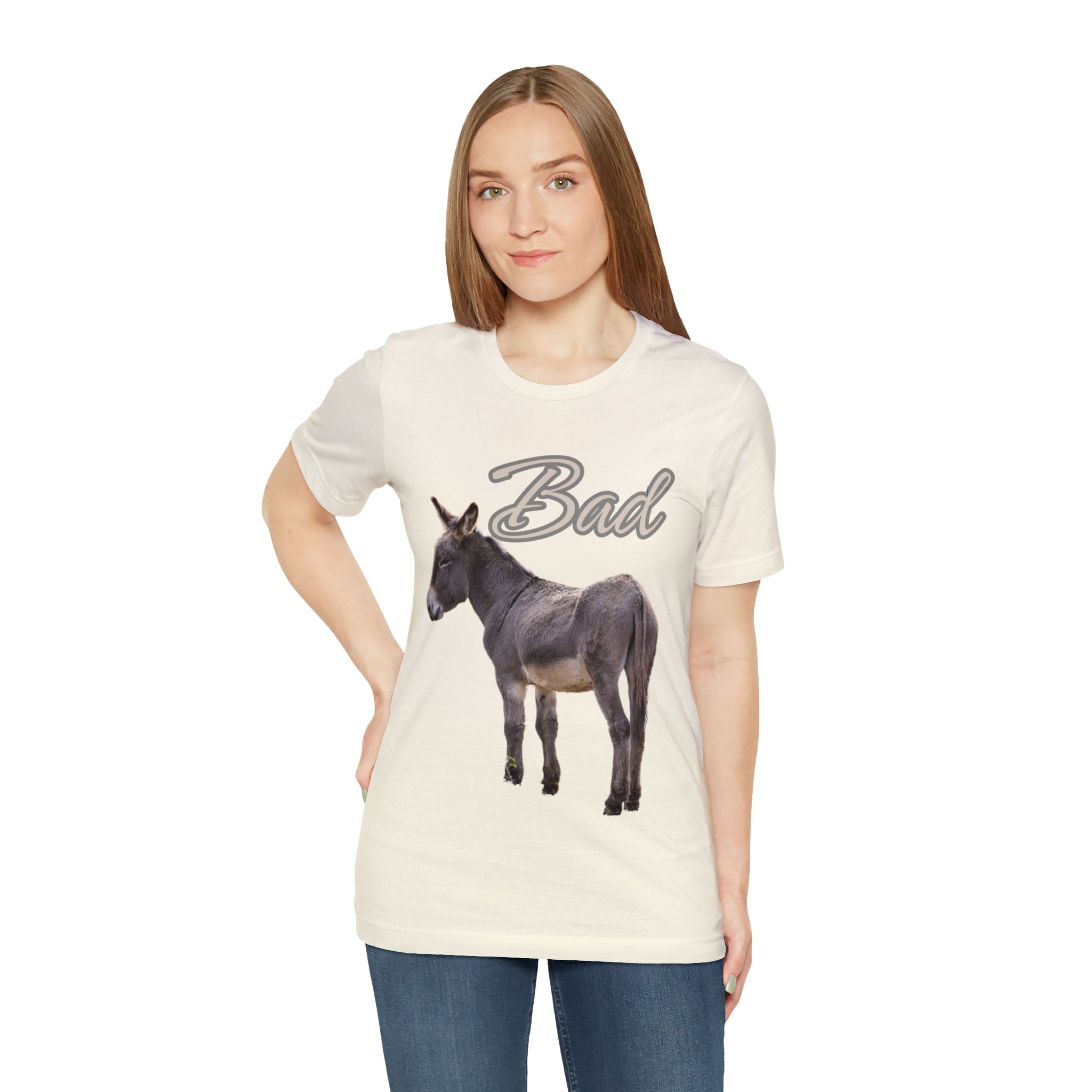 Printify T-Shirt Bad Ass (Donkey) - Unisex Jersey Short Sleeve Tee