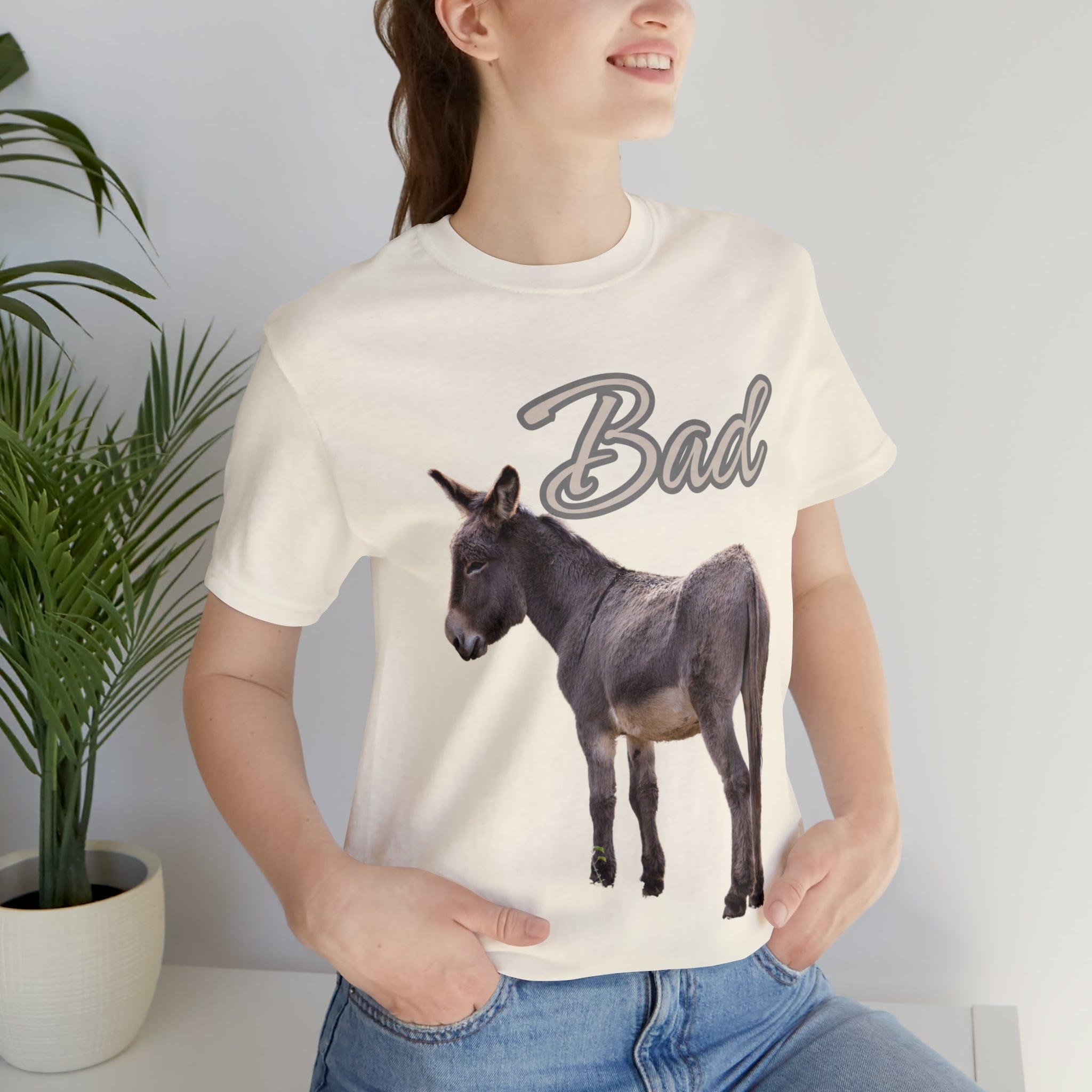 Printify T-Shirt Bad Ass (Donkey) - Unisex Jersey Short Sleeve Tee