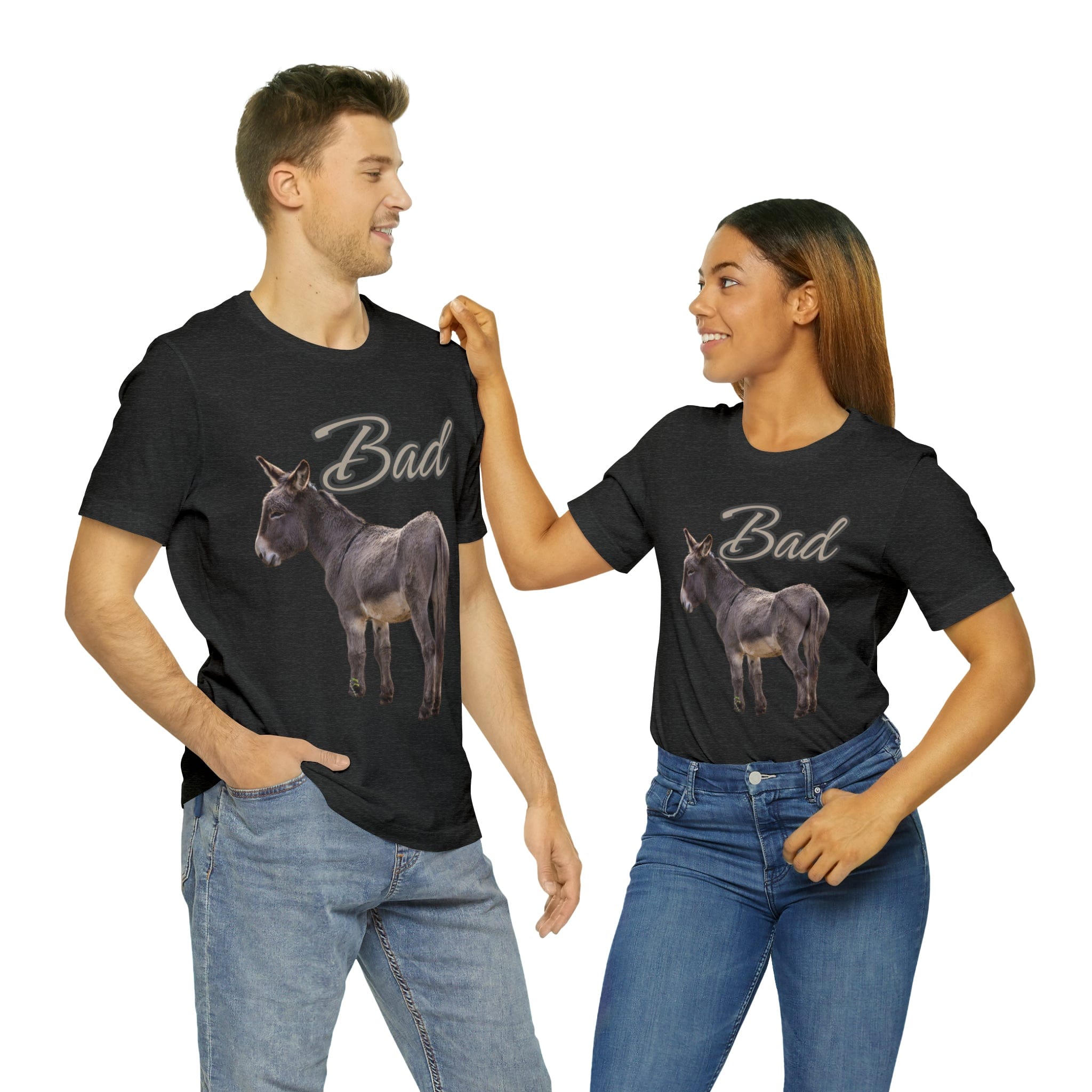 Printify T-Shirt Dark Grey Heather / S Bad Ass (Donkey) - Unisex Jersey Short Sleeve Tee