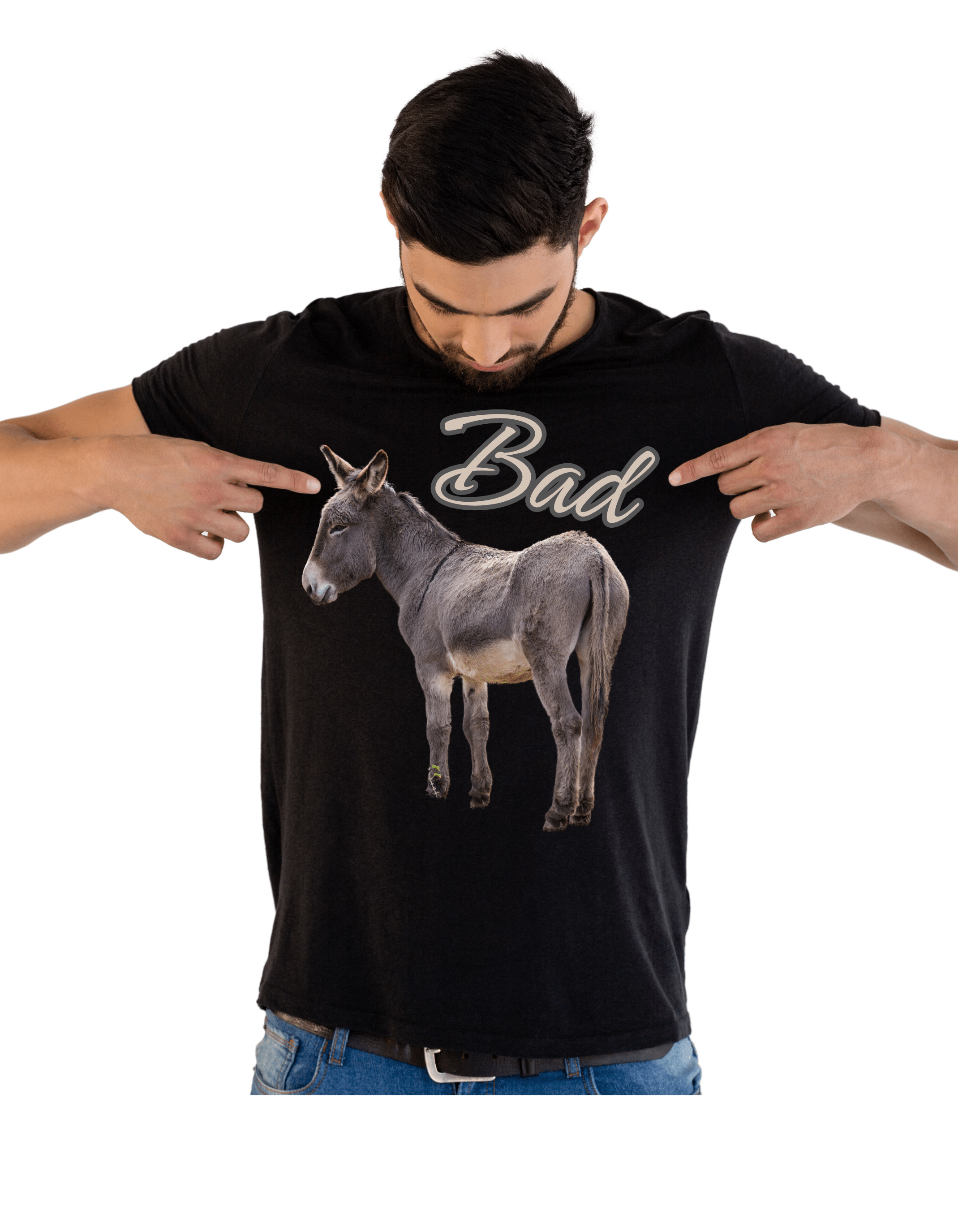 Printify T-Shirt Bad Ass (Donkey) - Unisex Jersey Short Sleeve Tee